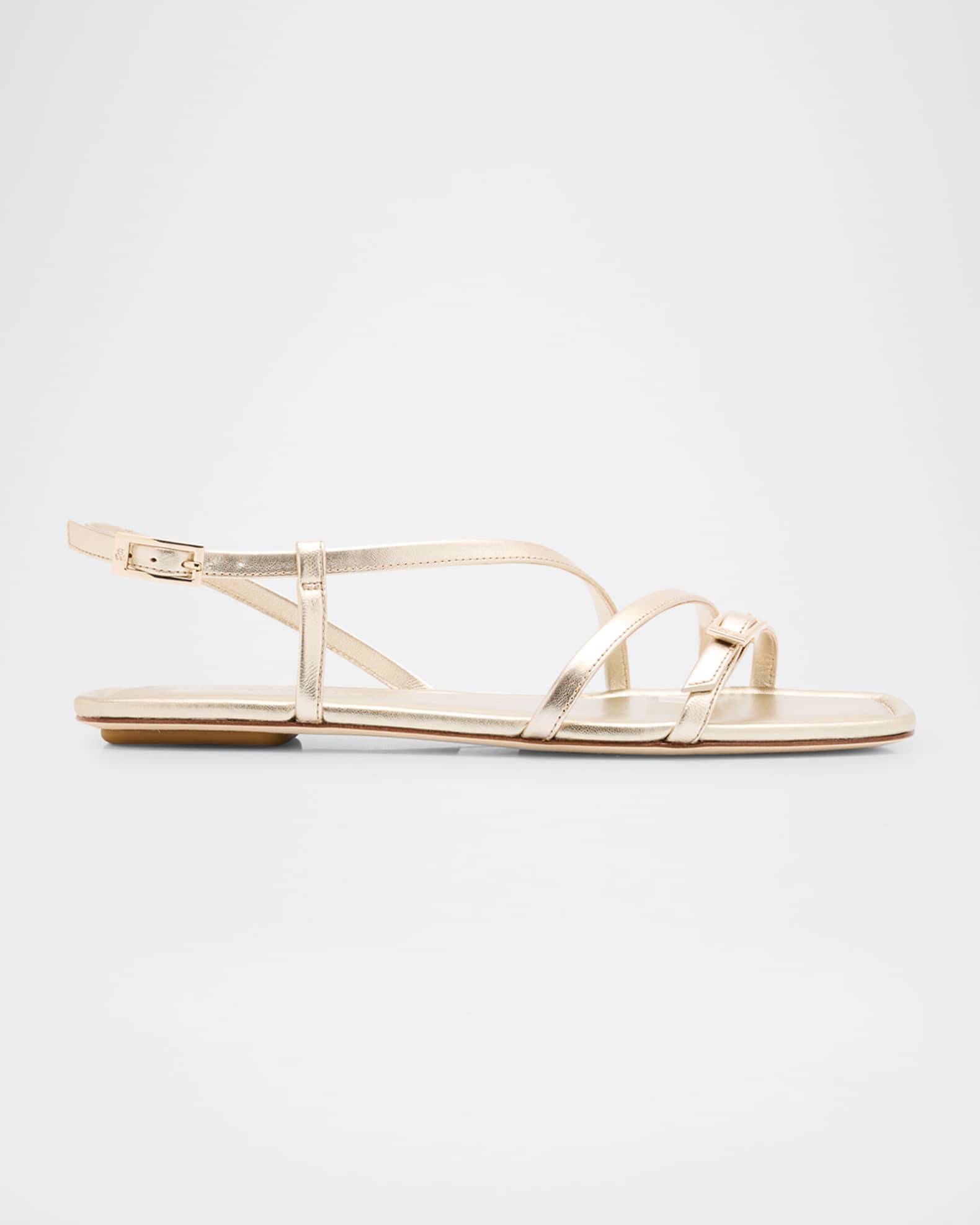 Georgie Metallic Strappy Flat Sandals 0