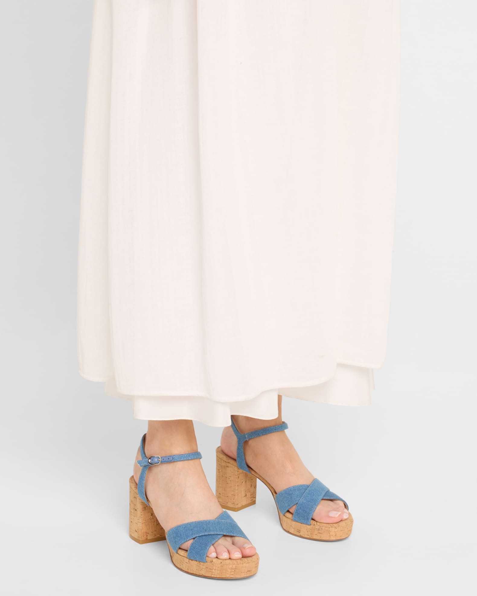 Dayna Denim Crisscross Platform Sandals 1