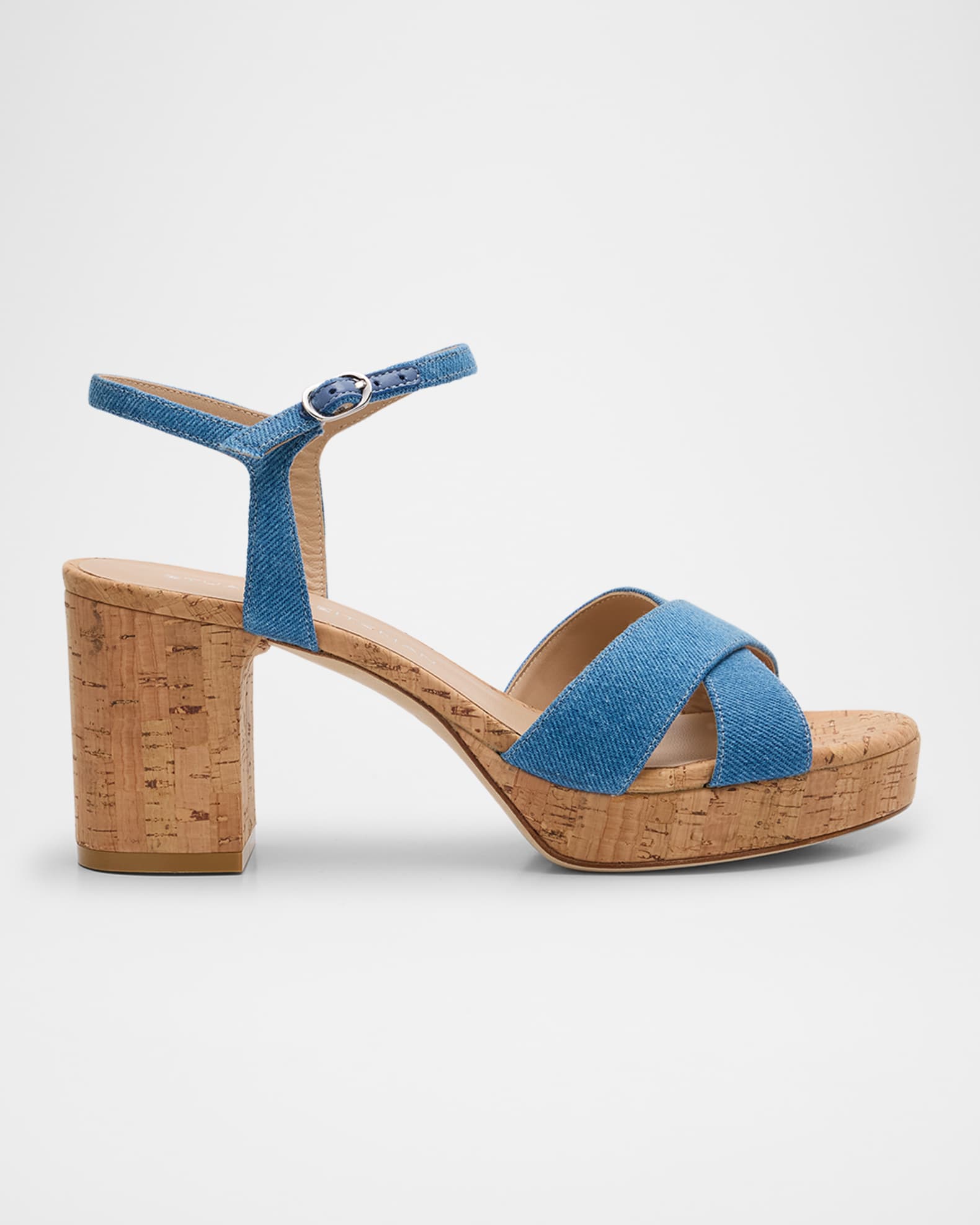 Dayna Denim Crisscross Platform Sandals 0