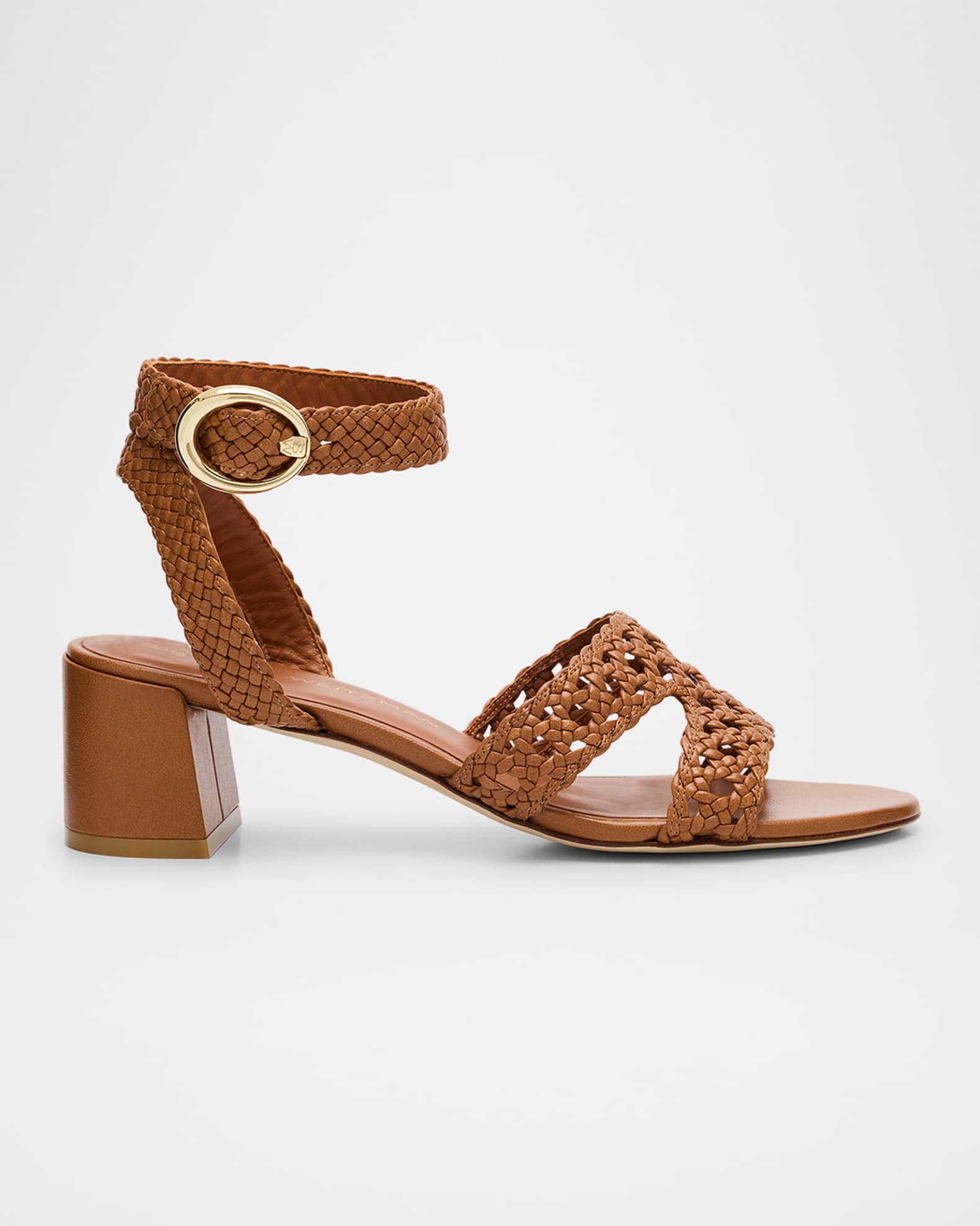 Thea Woven Leather Ankle-Strap Sandals 0
