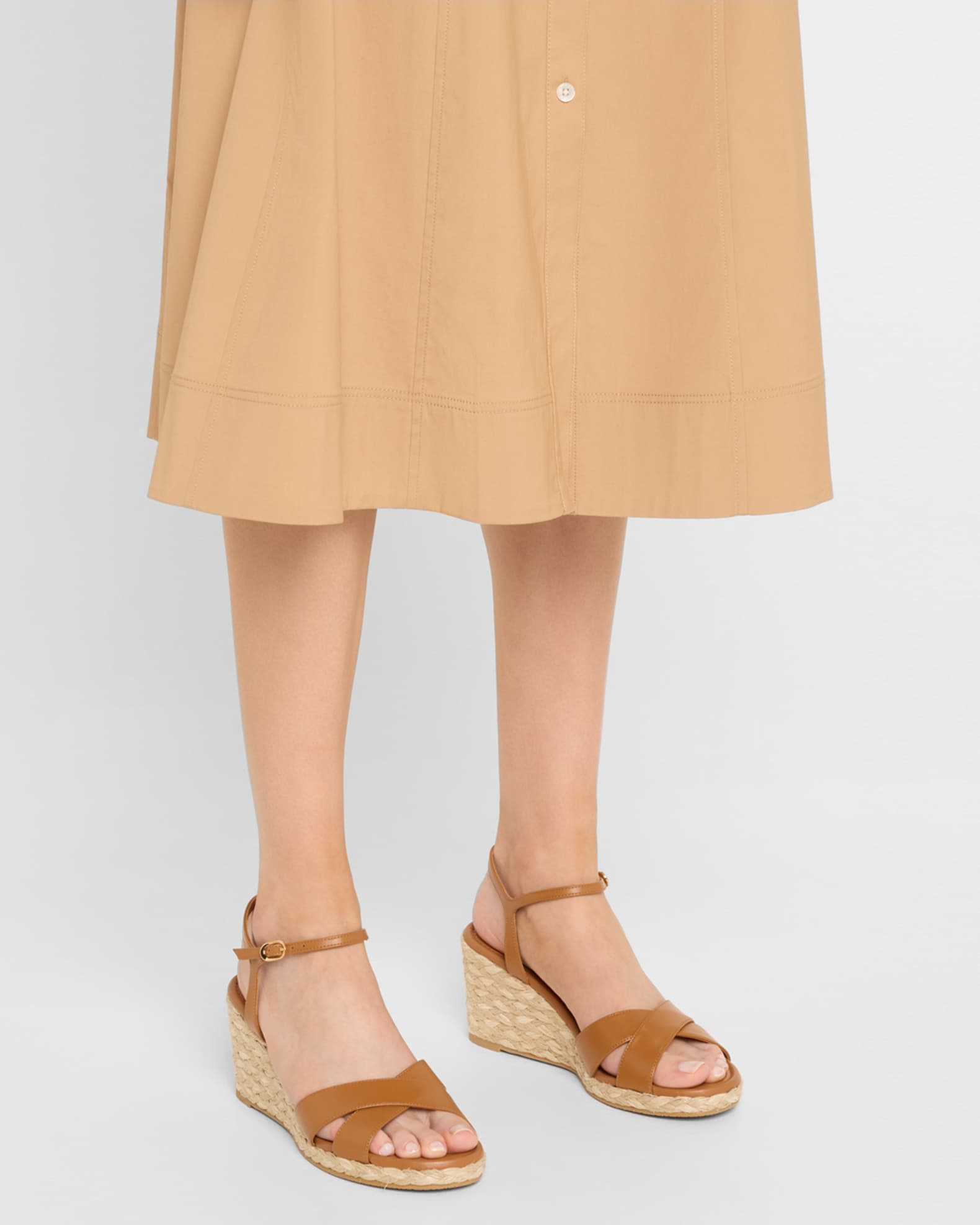 Dayna Leather Crisscross Espadrille Sandals 1