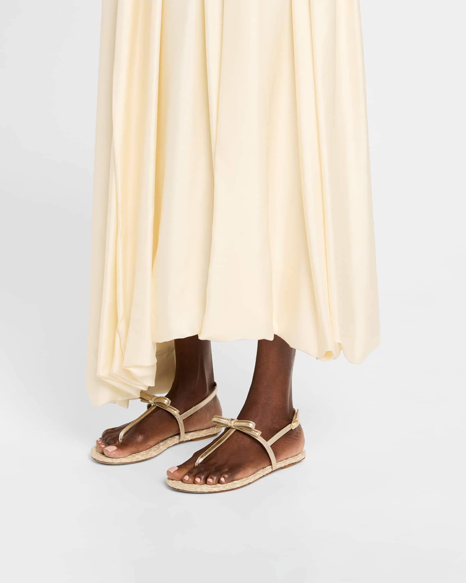 Felicity Metallic Bow T-Strap Sandals 1