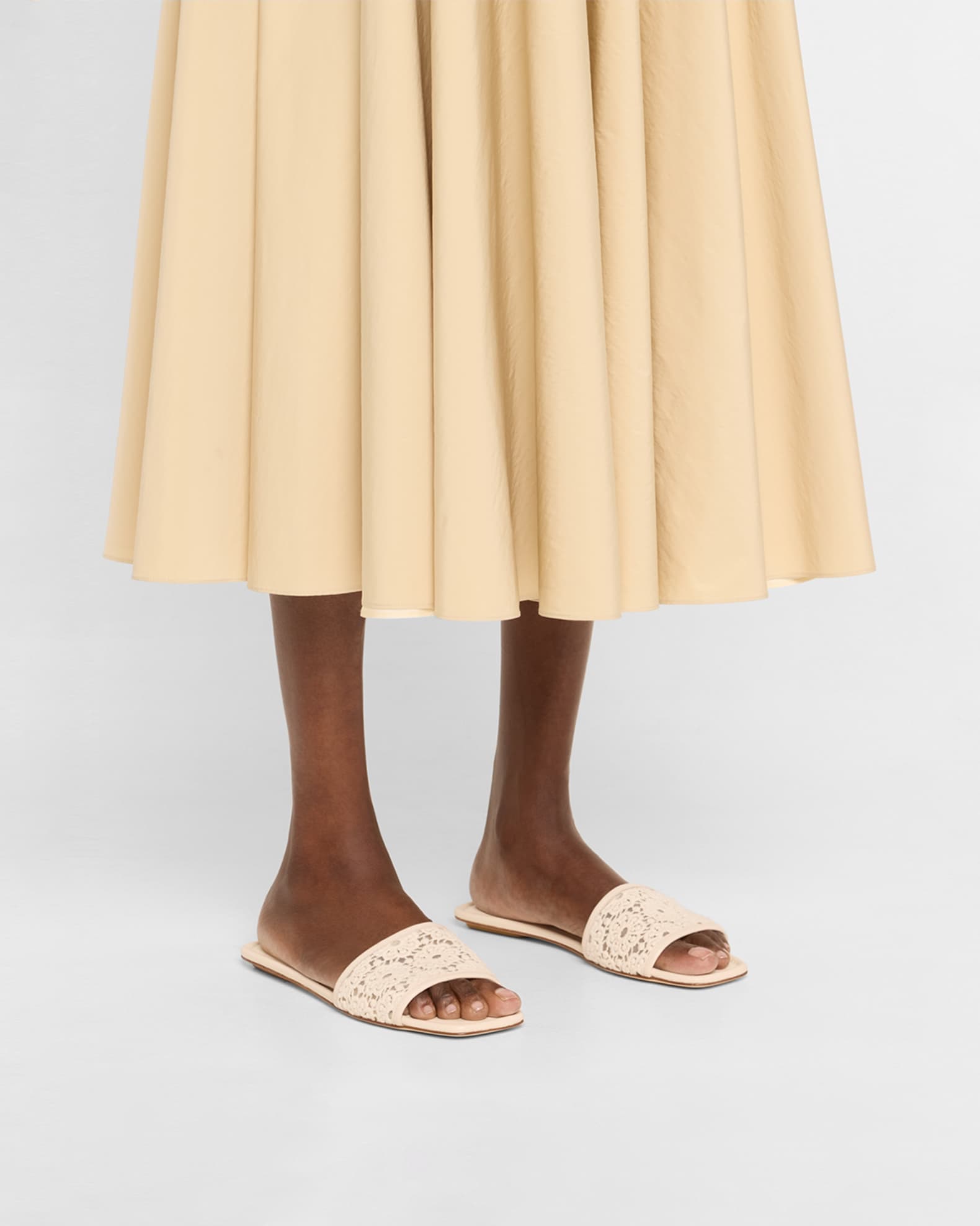 Fia Cotton Flat Slide Sandals 1
