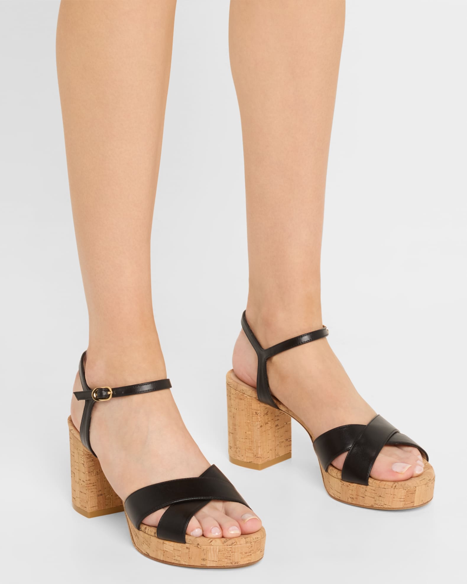 Dayna Leather Crisscross Platform Sandals 1