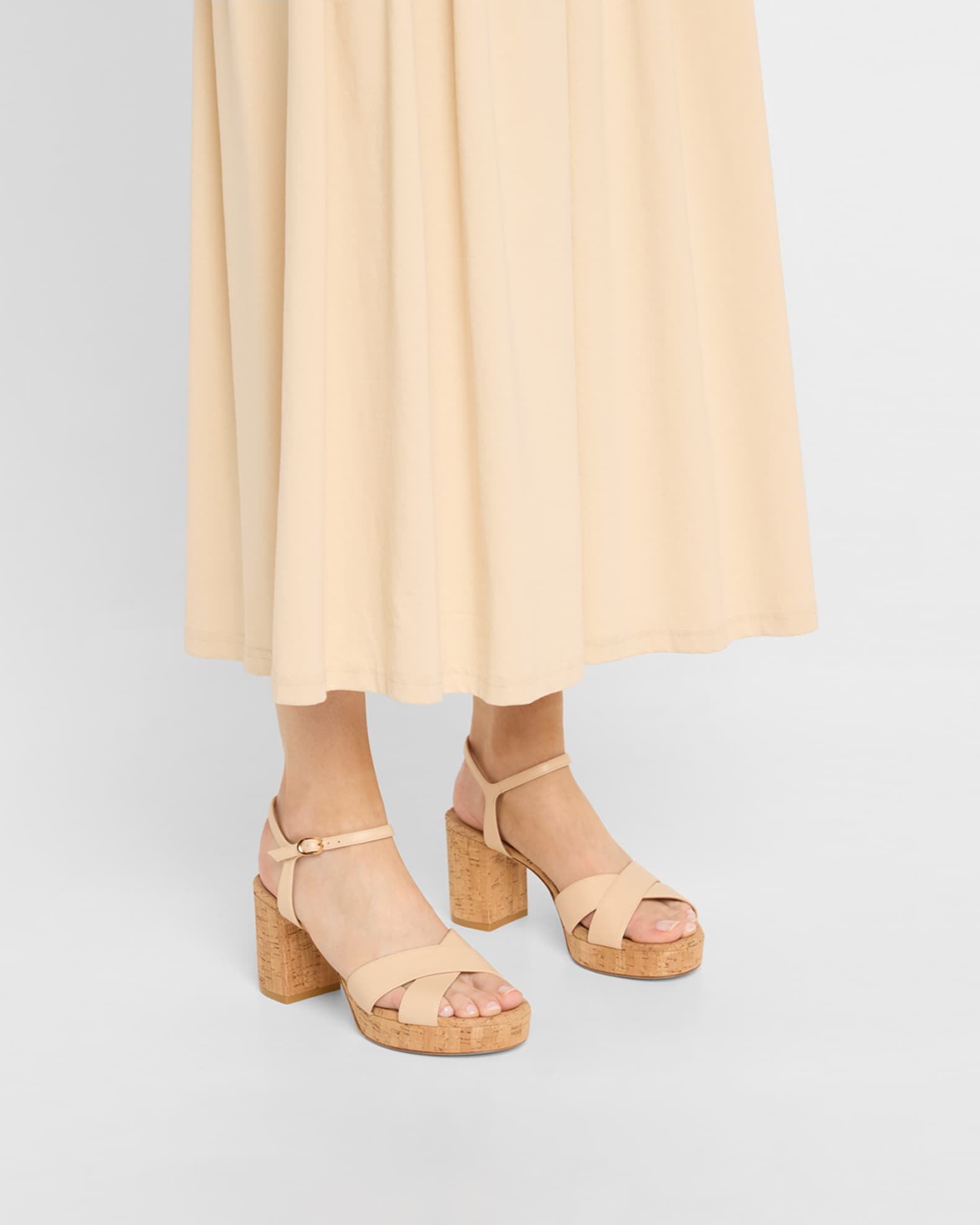Dayna Leather Crisscross Platform Sandals 1
