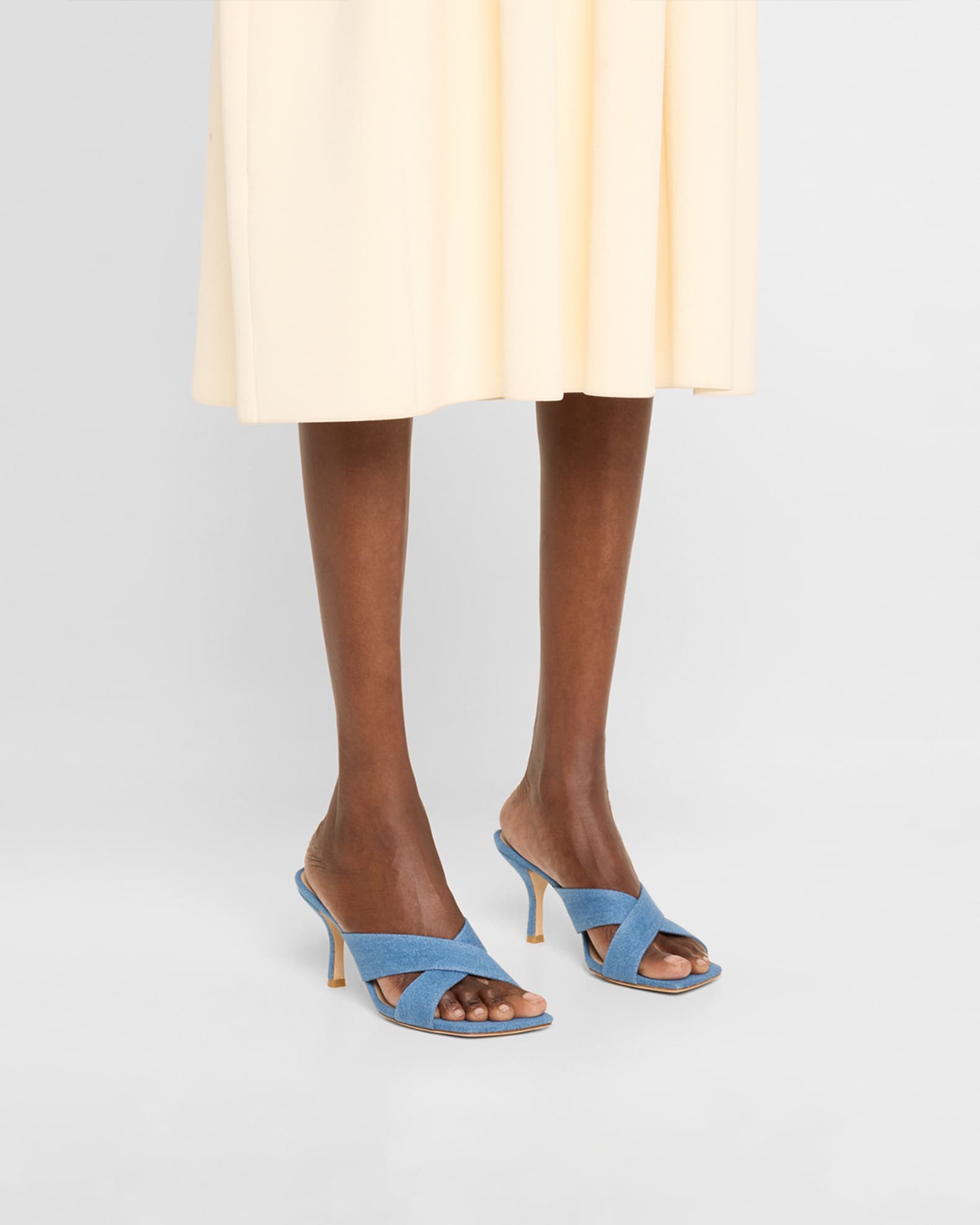 Dayna Denim Crisscross Slide Sandals 1