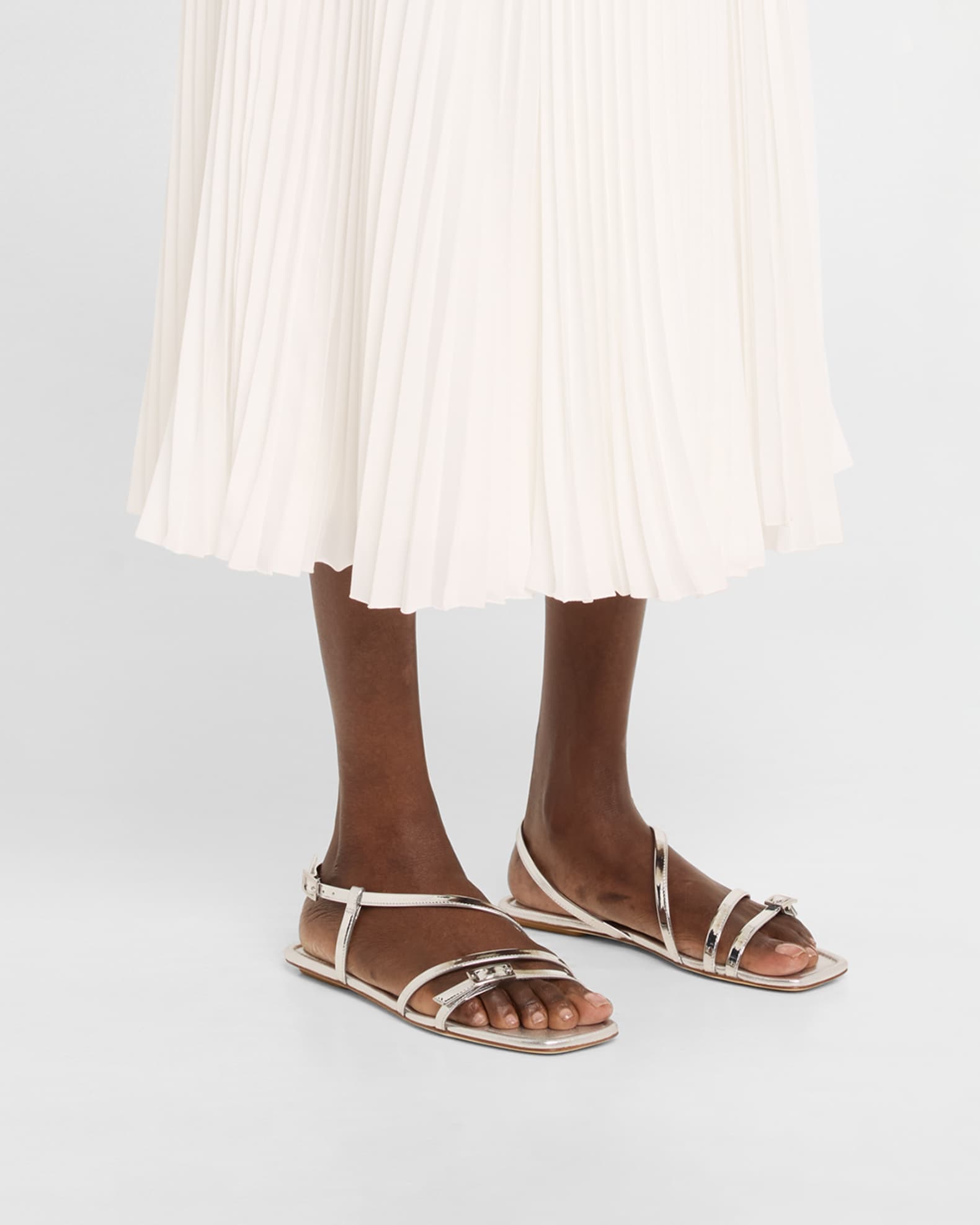 Georgie Metallic Strappy Flat Sandals 1