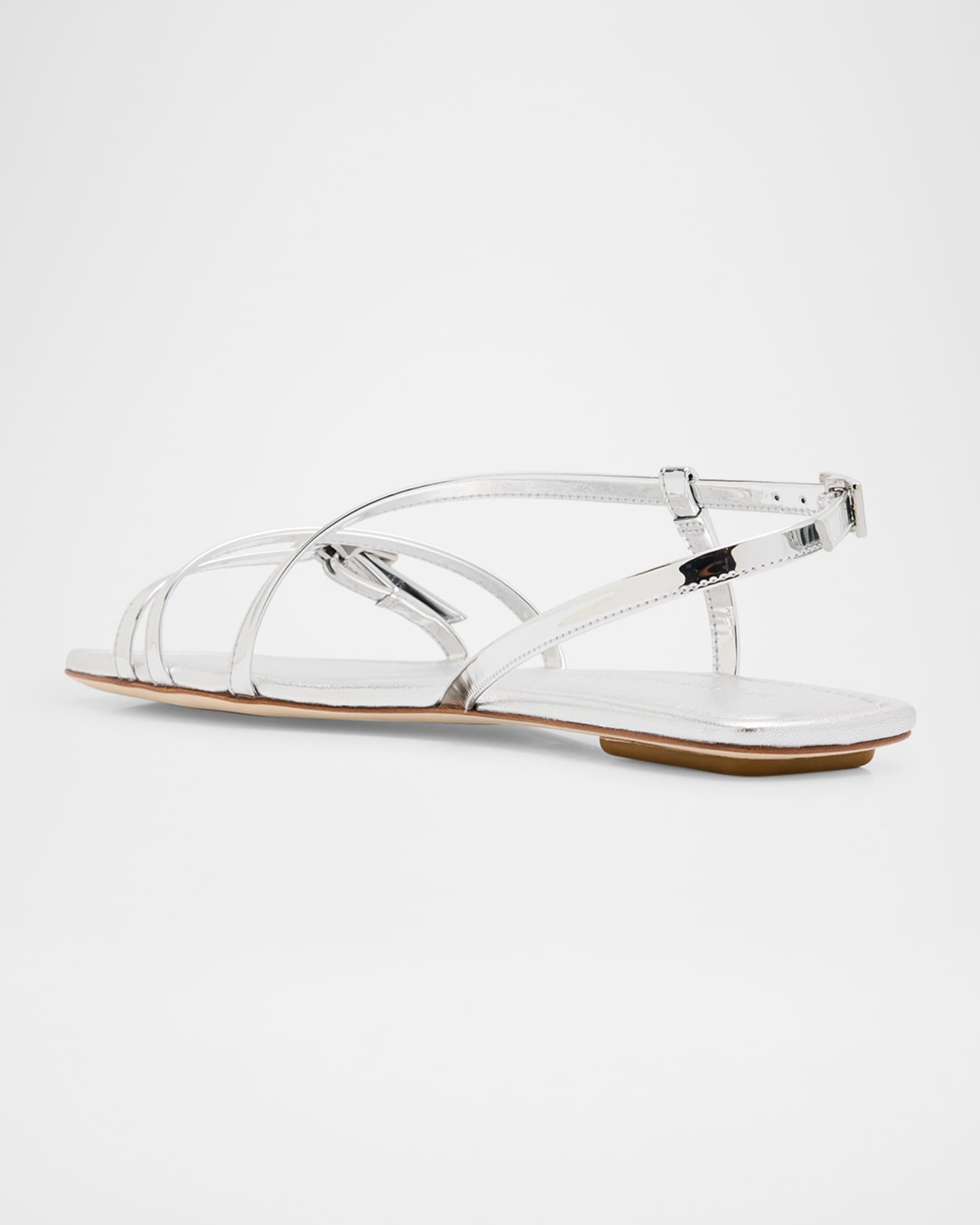 Georgie Metallic Strappy Flat Sandals