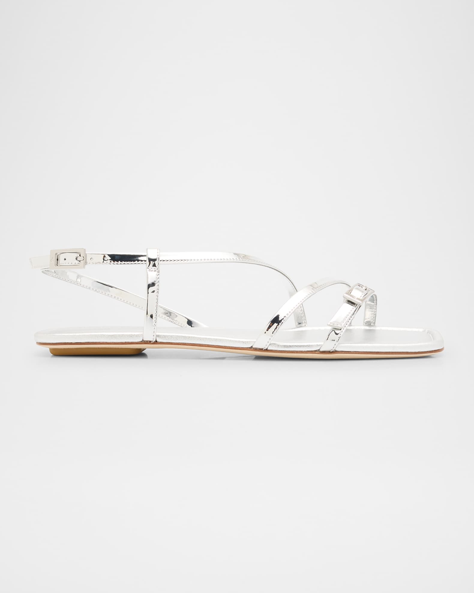 Georgie Metallic Strappy Flat Sandals 0