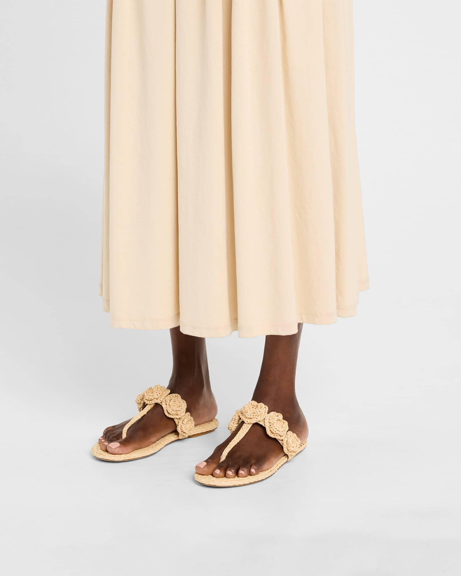 Magnolia Raffia T-Strap Sandals - Thumbnail 2