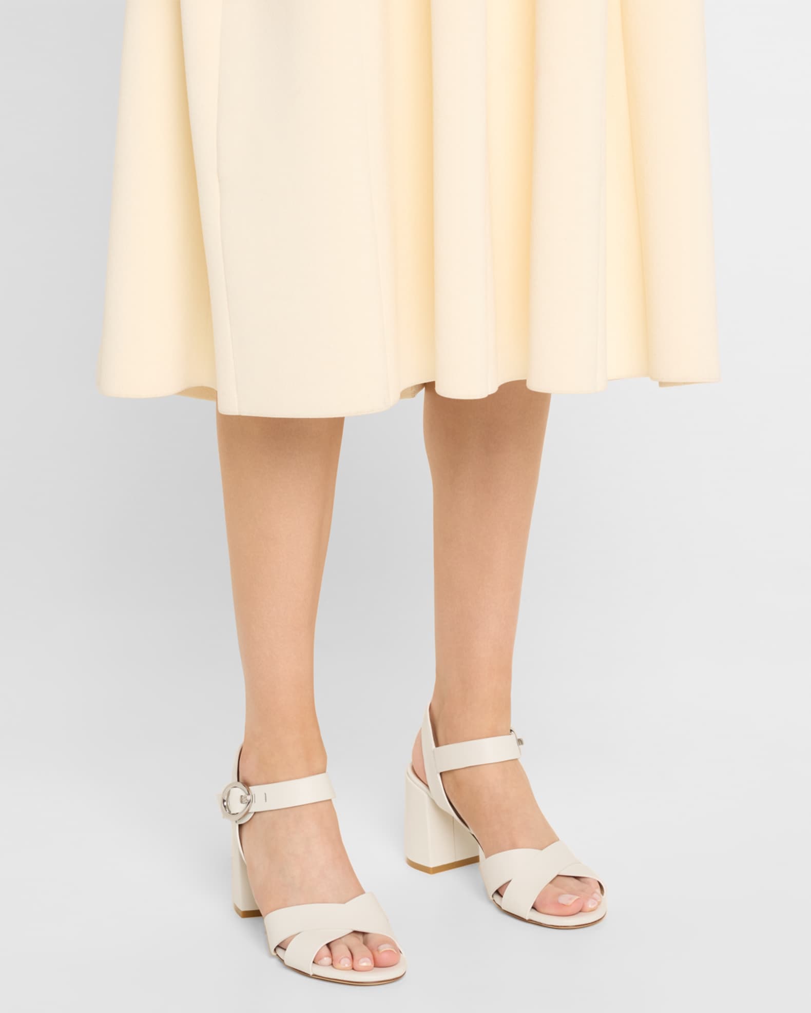 Benni Leather Crisscross Ankle-Strap Sandals 1
