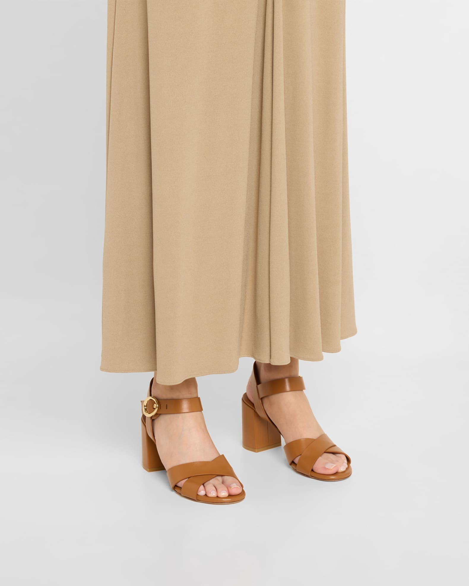 Benni Leather Crisscross Ankle-Strap Sandals 1