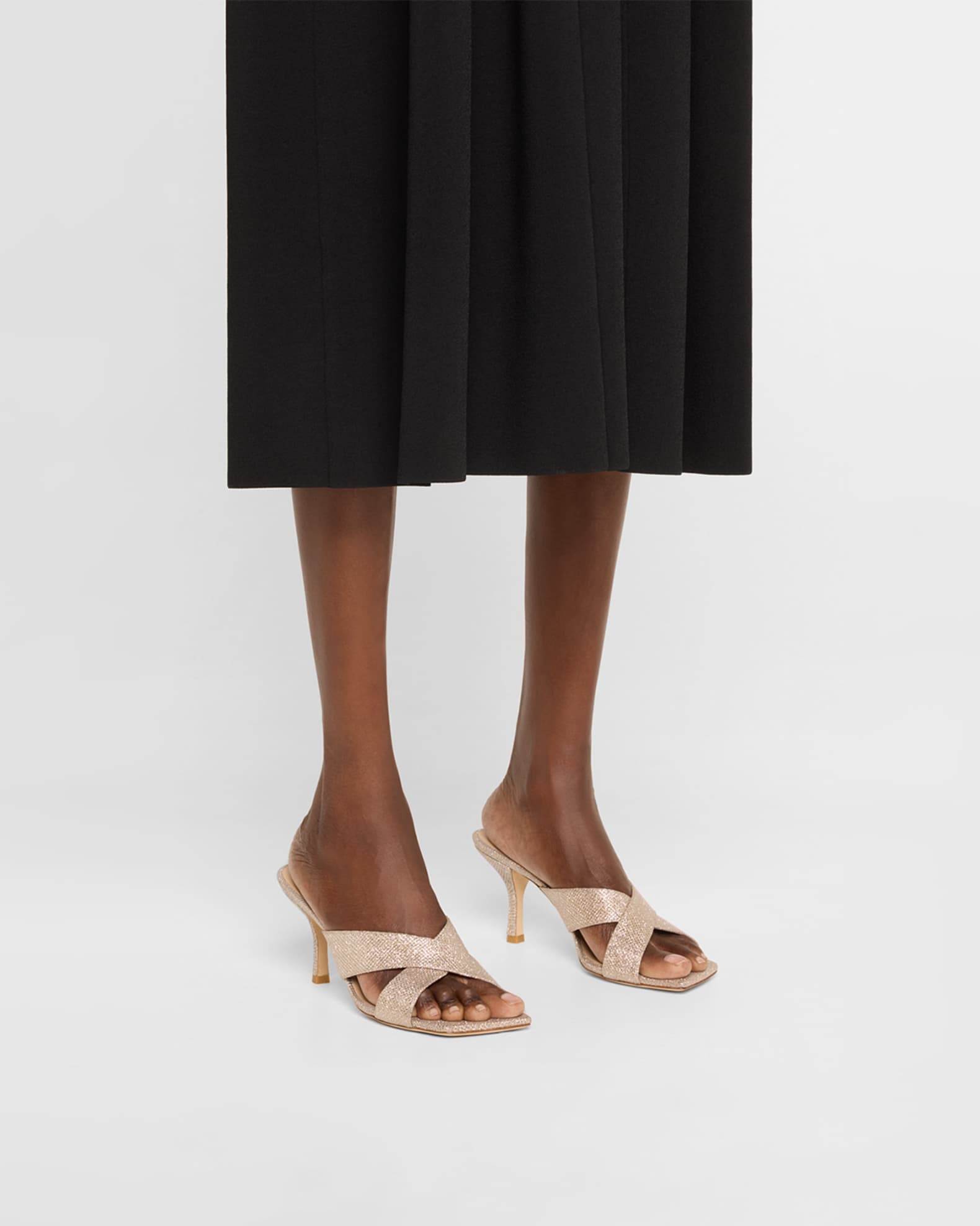 Dayna Metallic Crisscross Slide Sandals 1