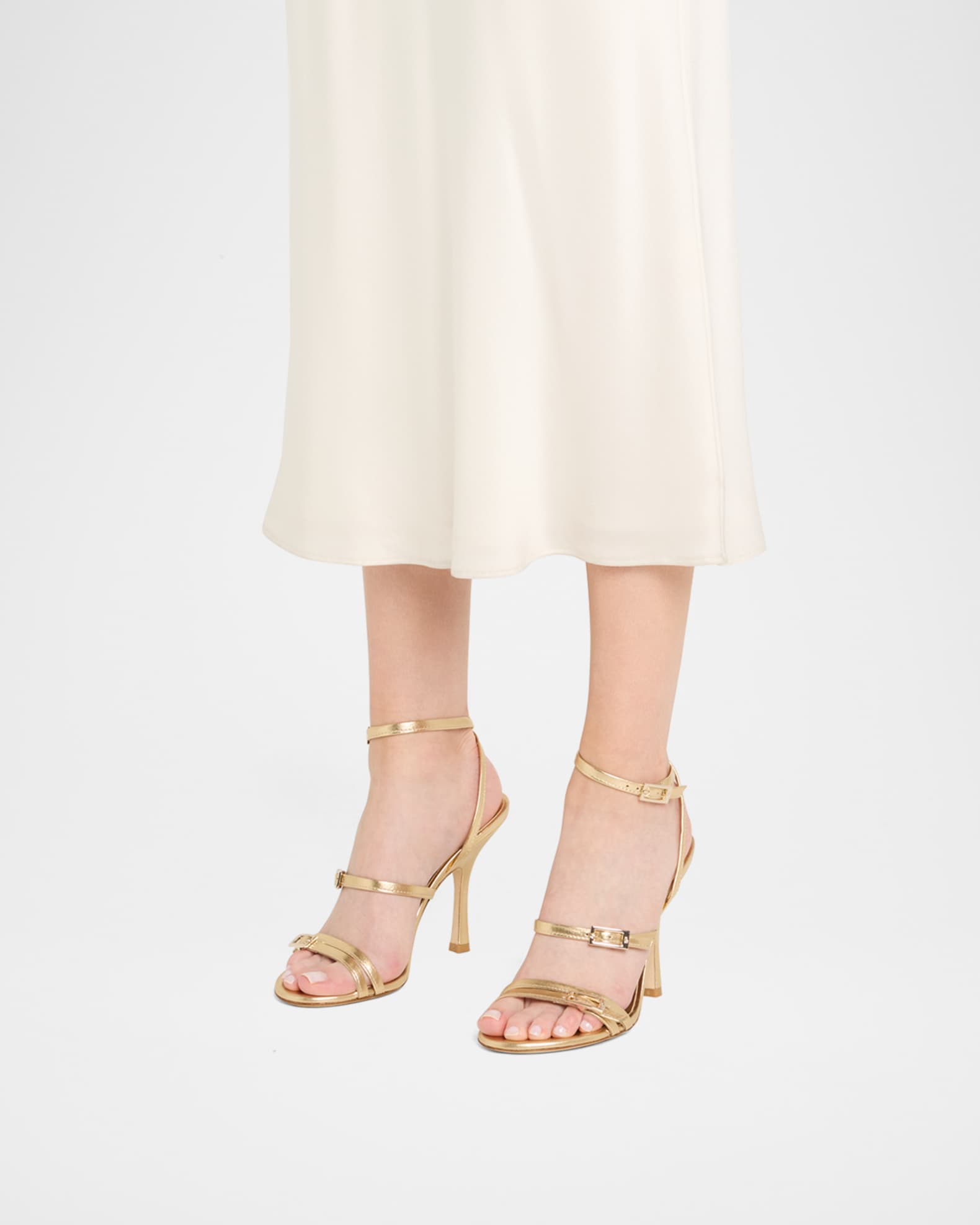 Georgie Metallic Buckles Strappy Sandals 1