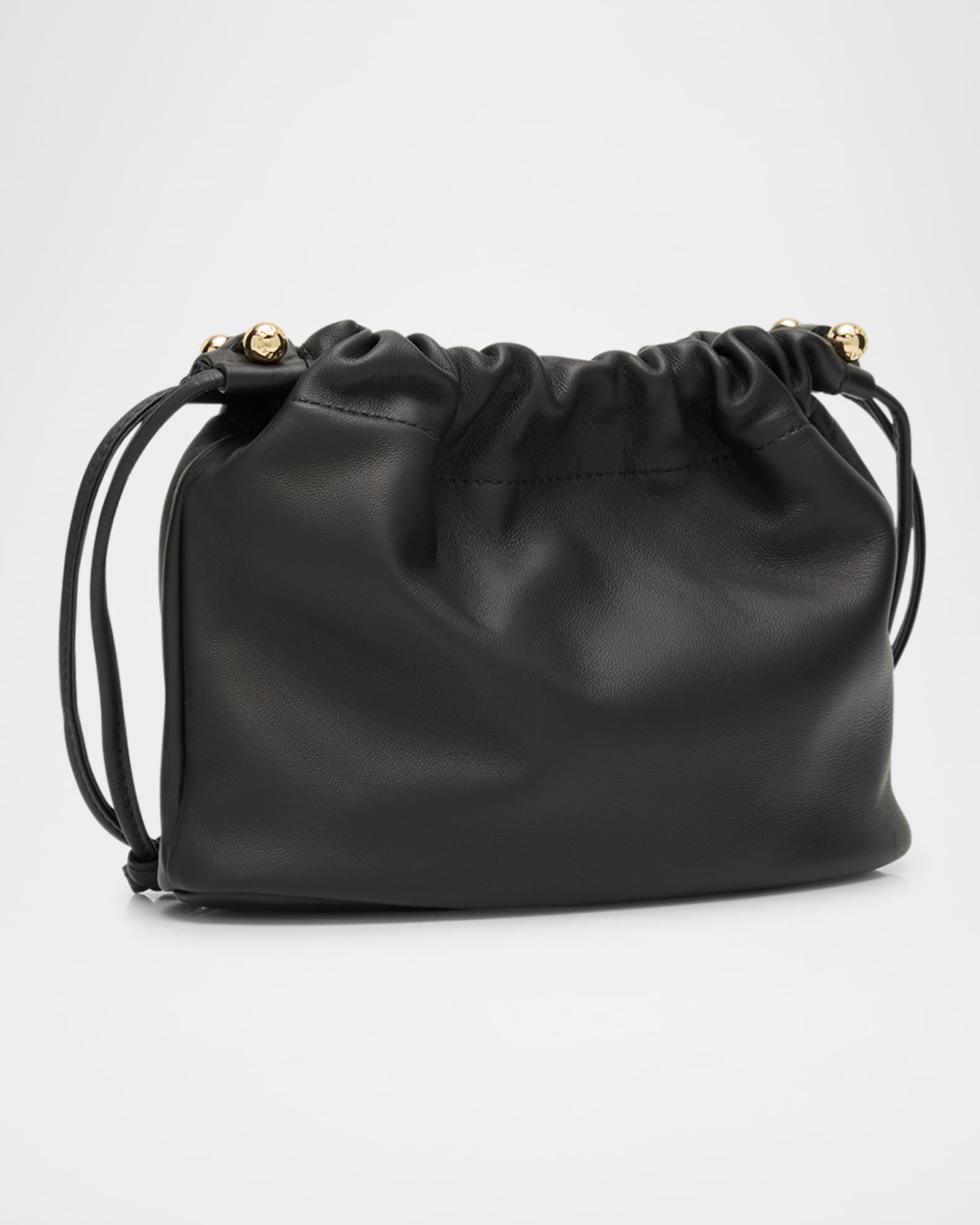 Charlotte Drawstring Leather Clutch Bag | Neiman Marcus
