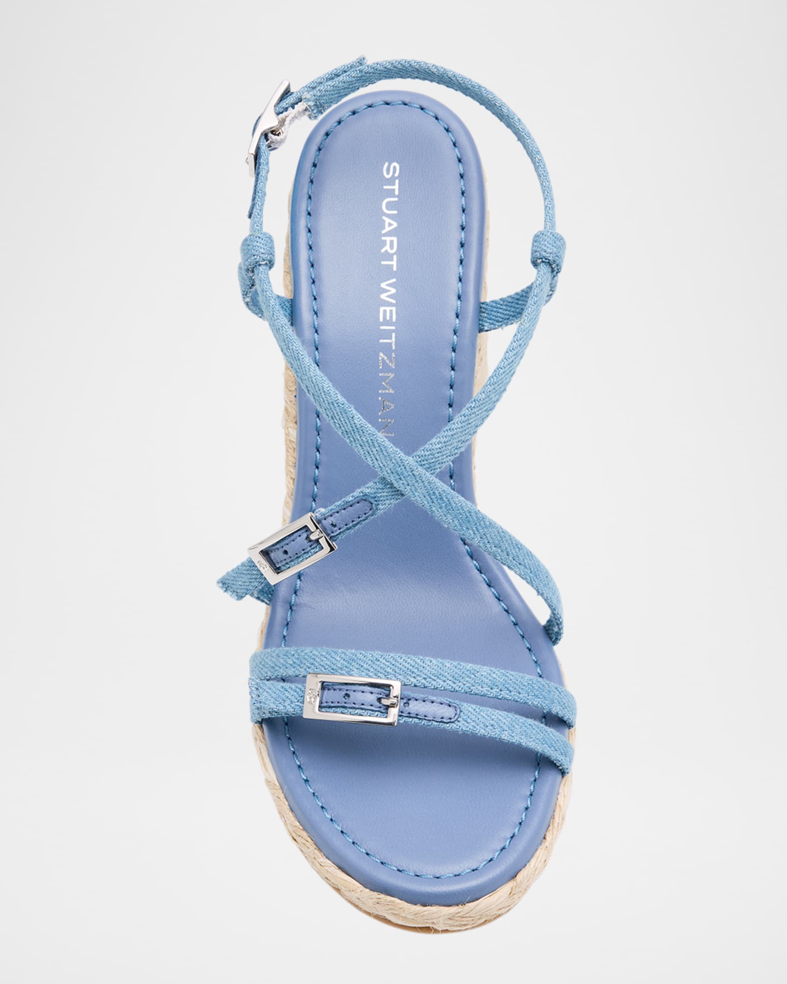 Stuart Weitzman Georgie Denim strappy Espadrille Sandals