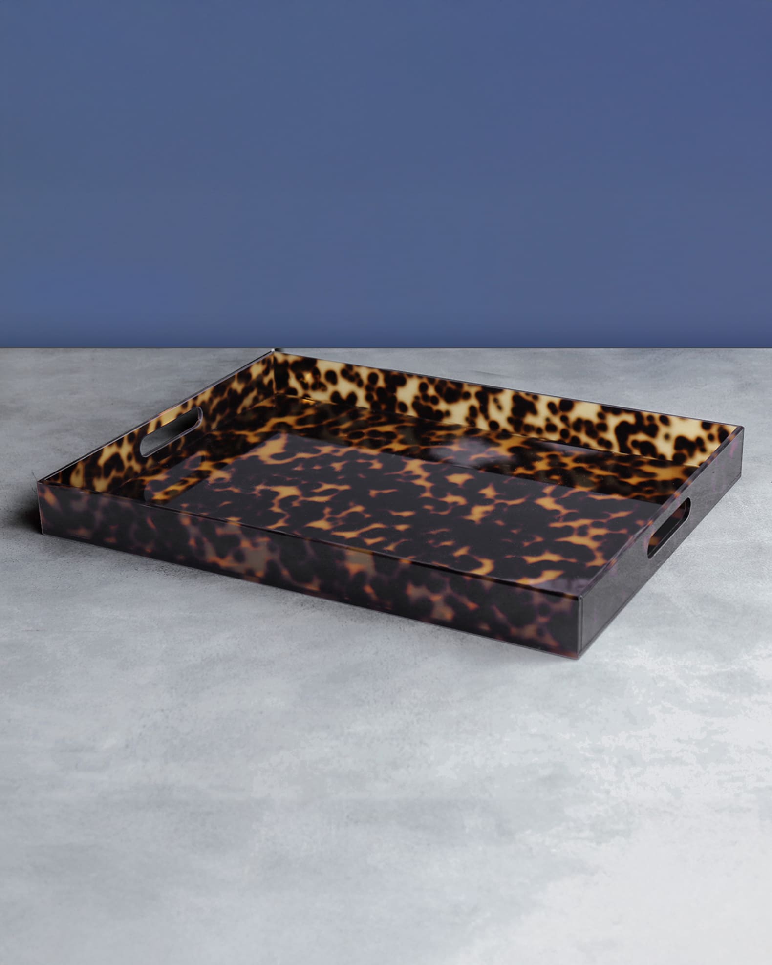 Vida Acrylic Tortoise Extra Large Tray with Handles 0
