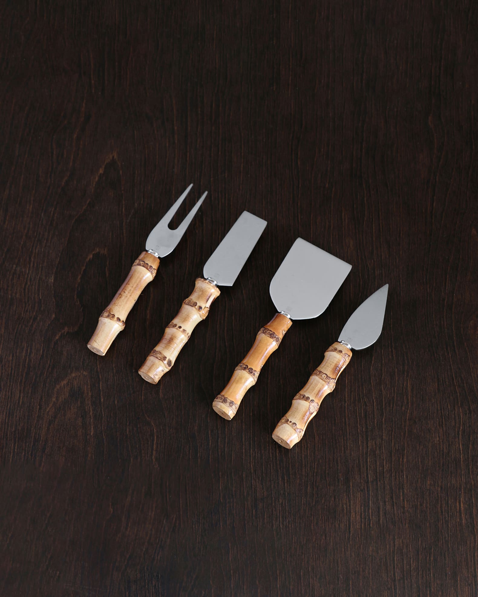 4-Piece VIDA Bamboo Stainless Cheese Set 0