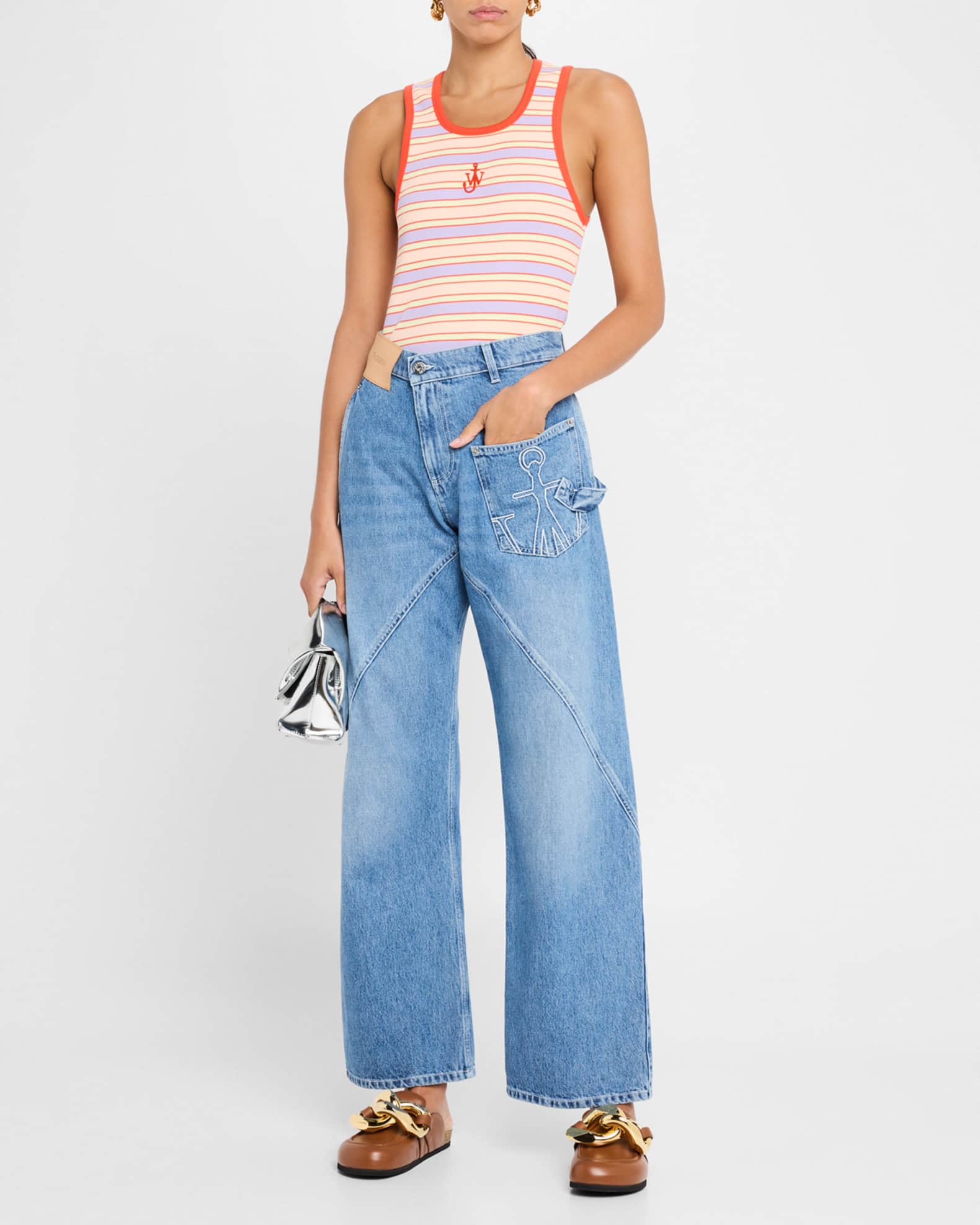 Twisted Wide-Leg Workwear Jeans 1
