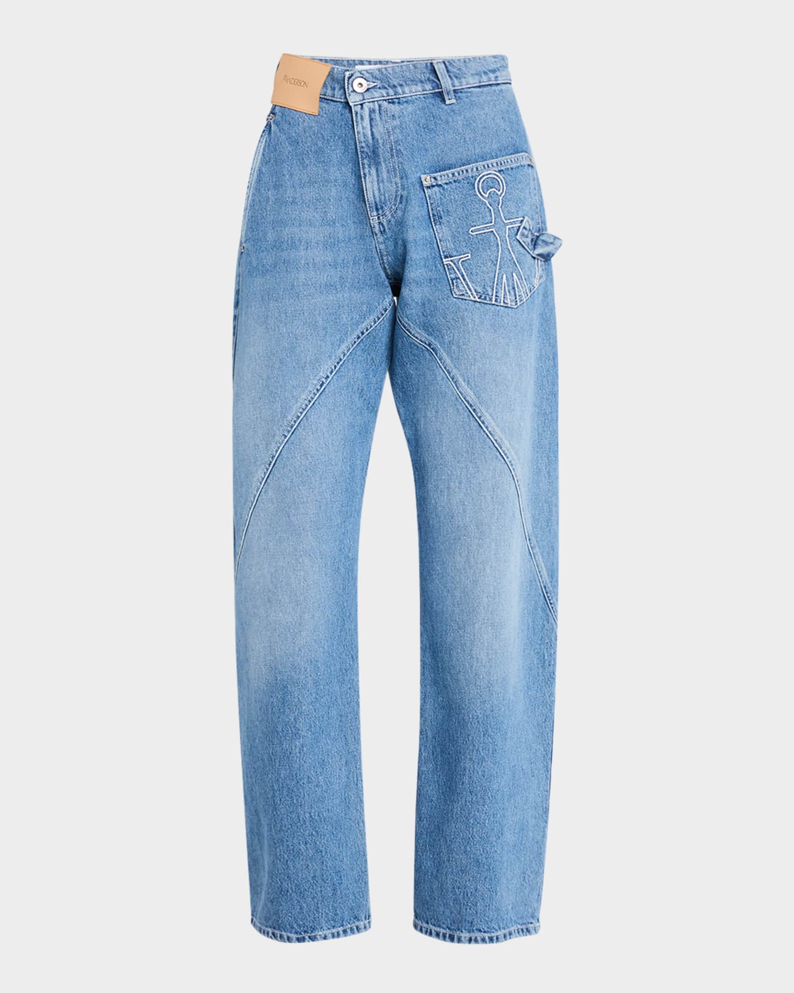 Twisted Wide-Leg Workwear Jeans 0