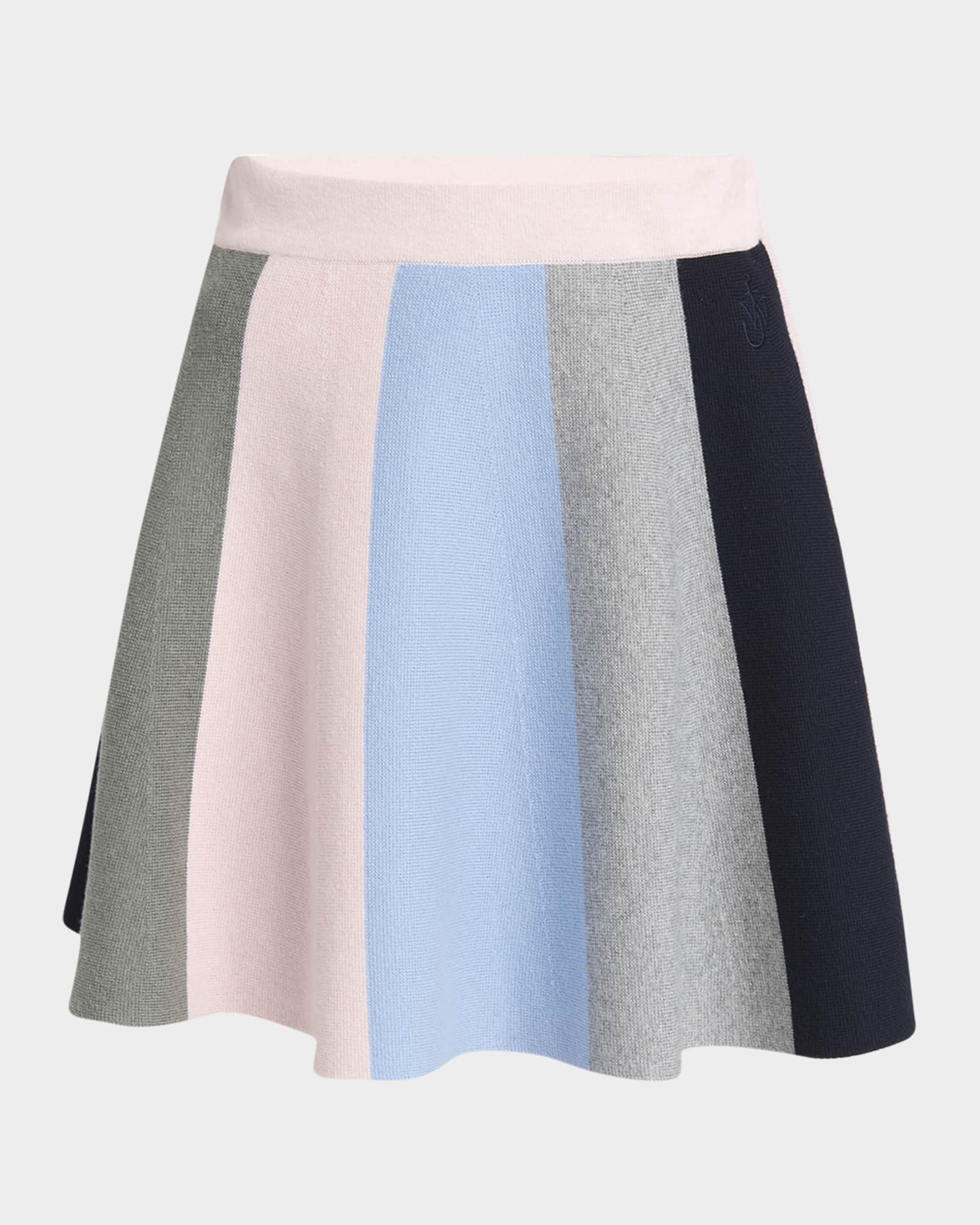 Scarf Paneled Cashmere Knit Mini Skirt 0