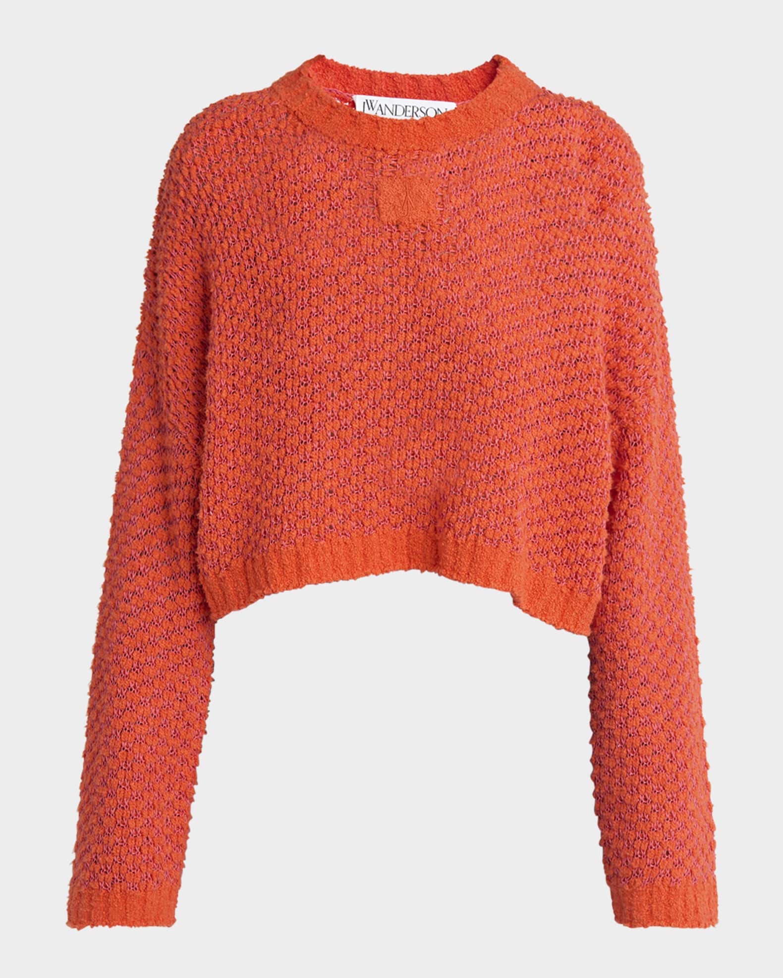Crop Open-Stitch Sweater 0