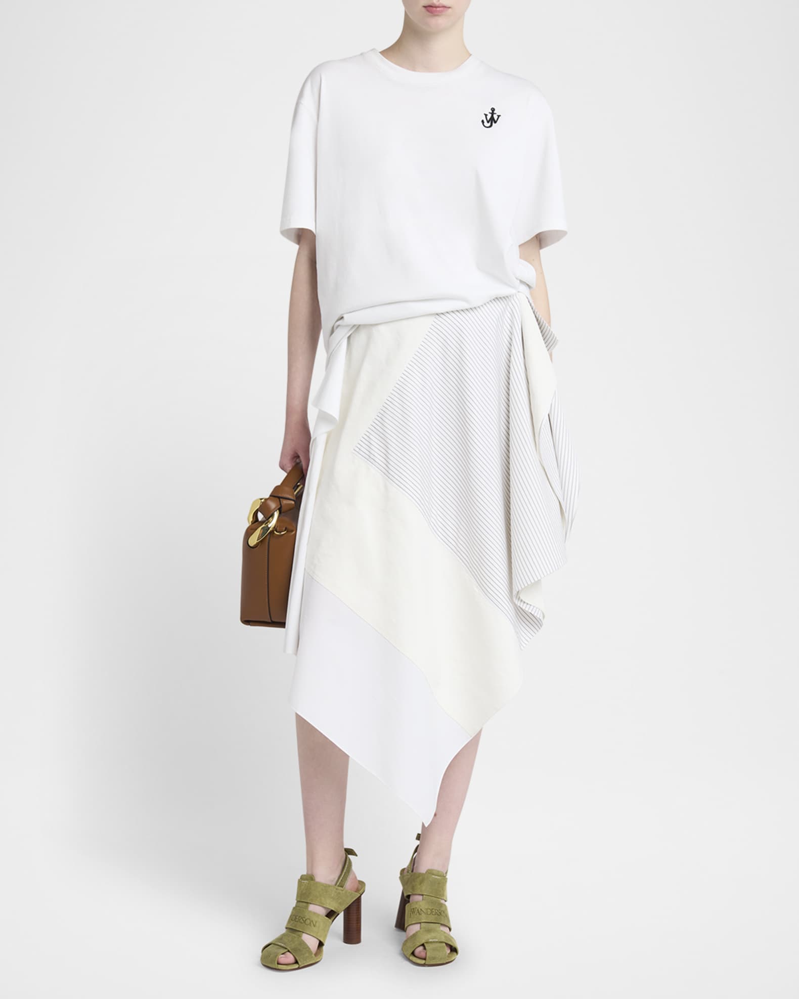 Asymmetric Patchwork Midi Skirt 1