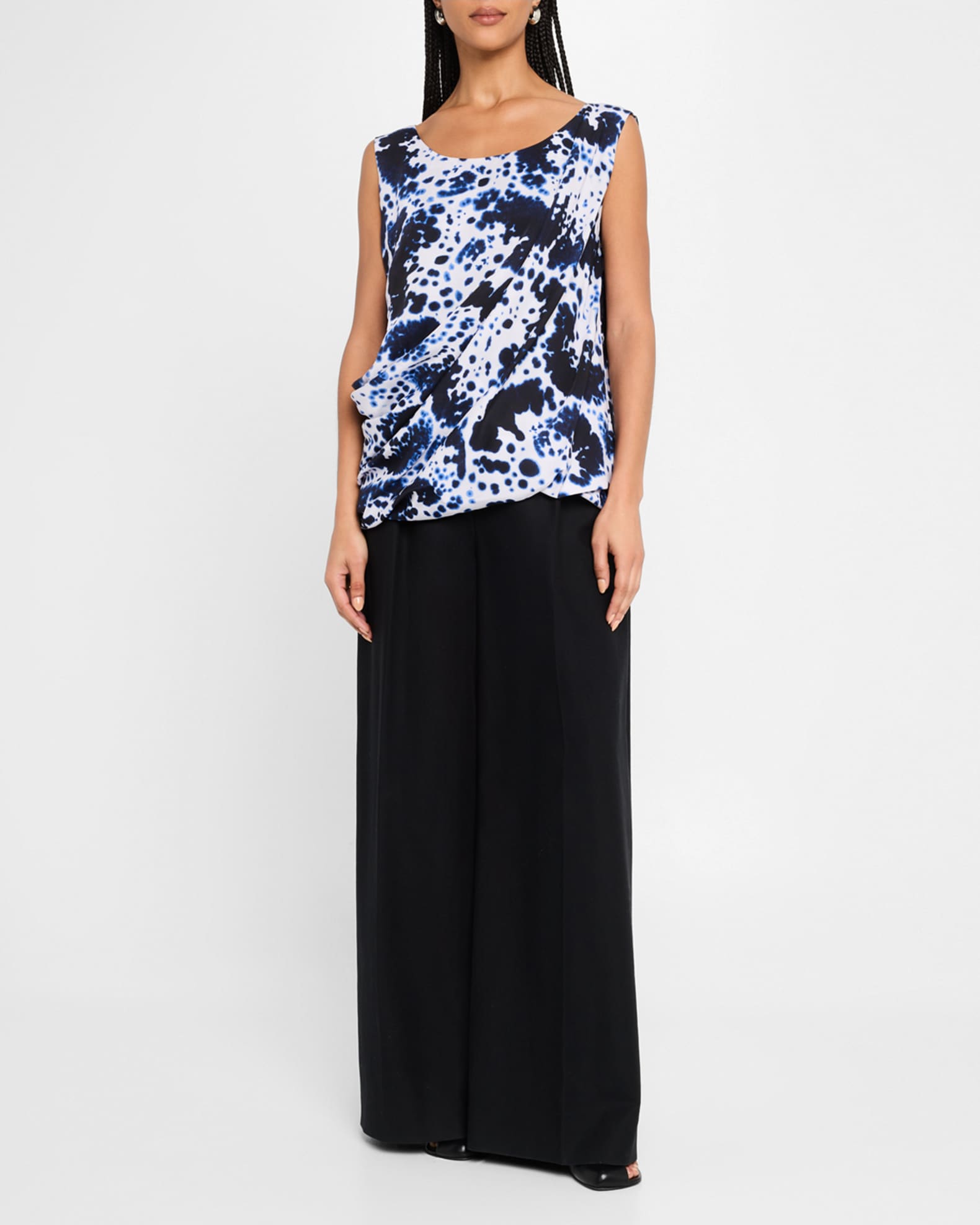 Cot Abstract Draped Blouse 1