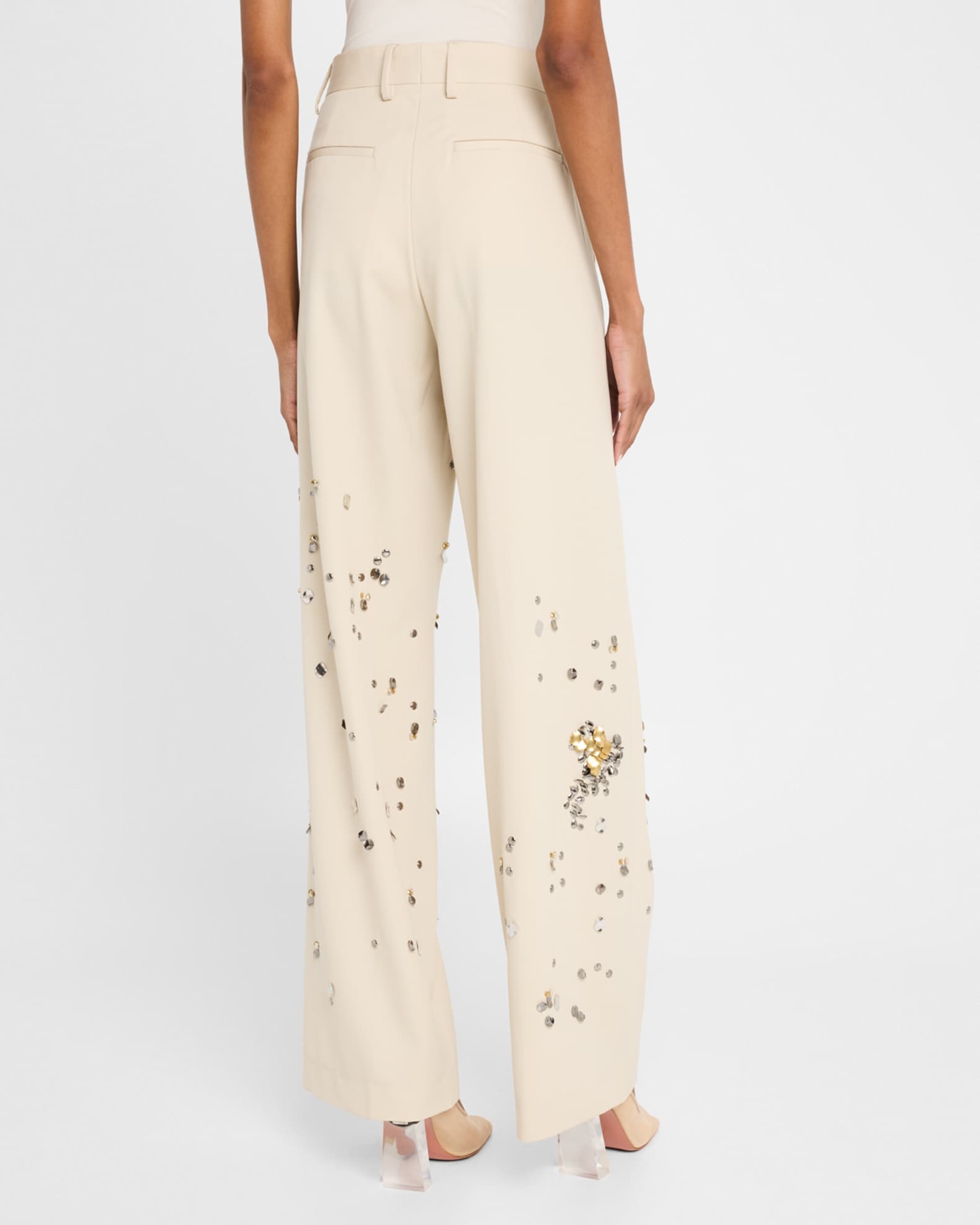 Dries Van Noten Paxy Embellished Wide-Leg Pants | Neiman Marcus
