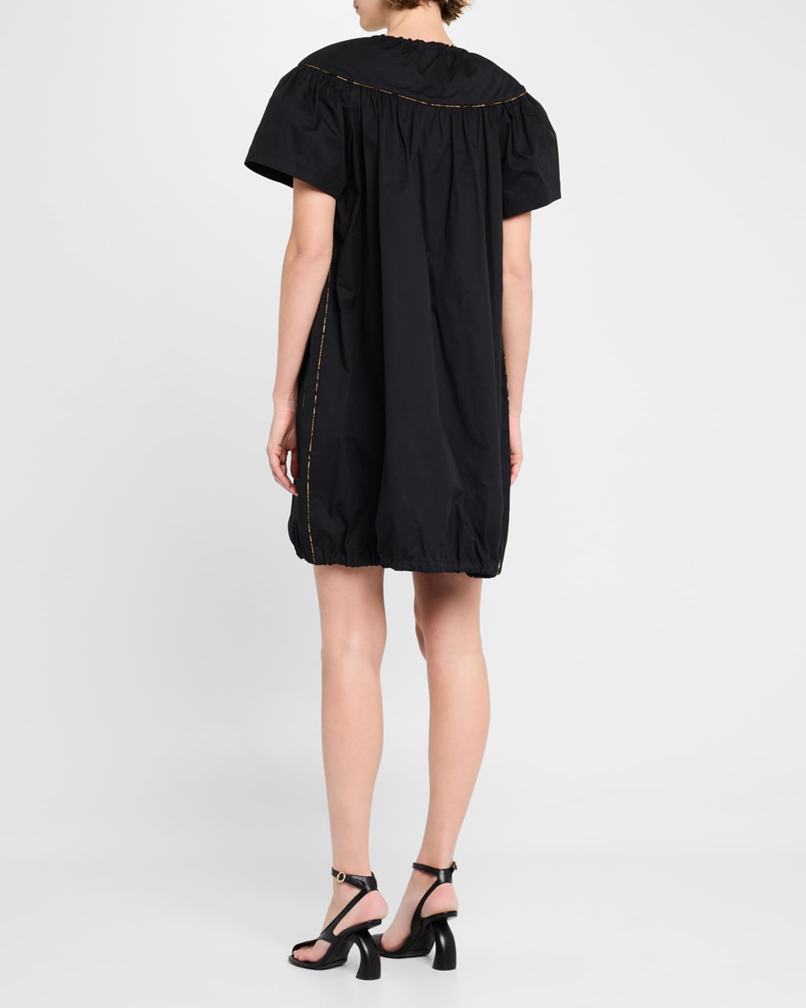 Dries Van Noten Dattia Short-Sleeve Mini Peasant Dress
