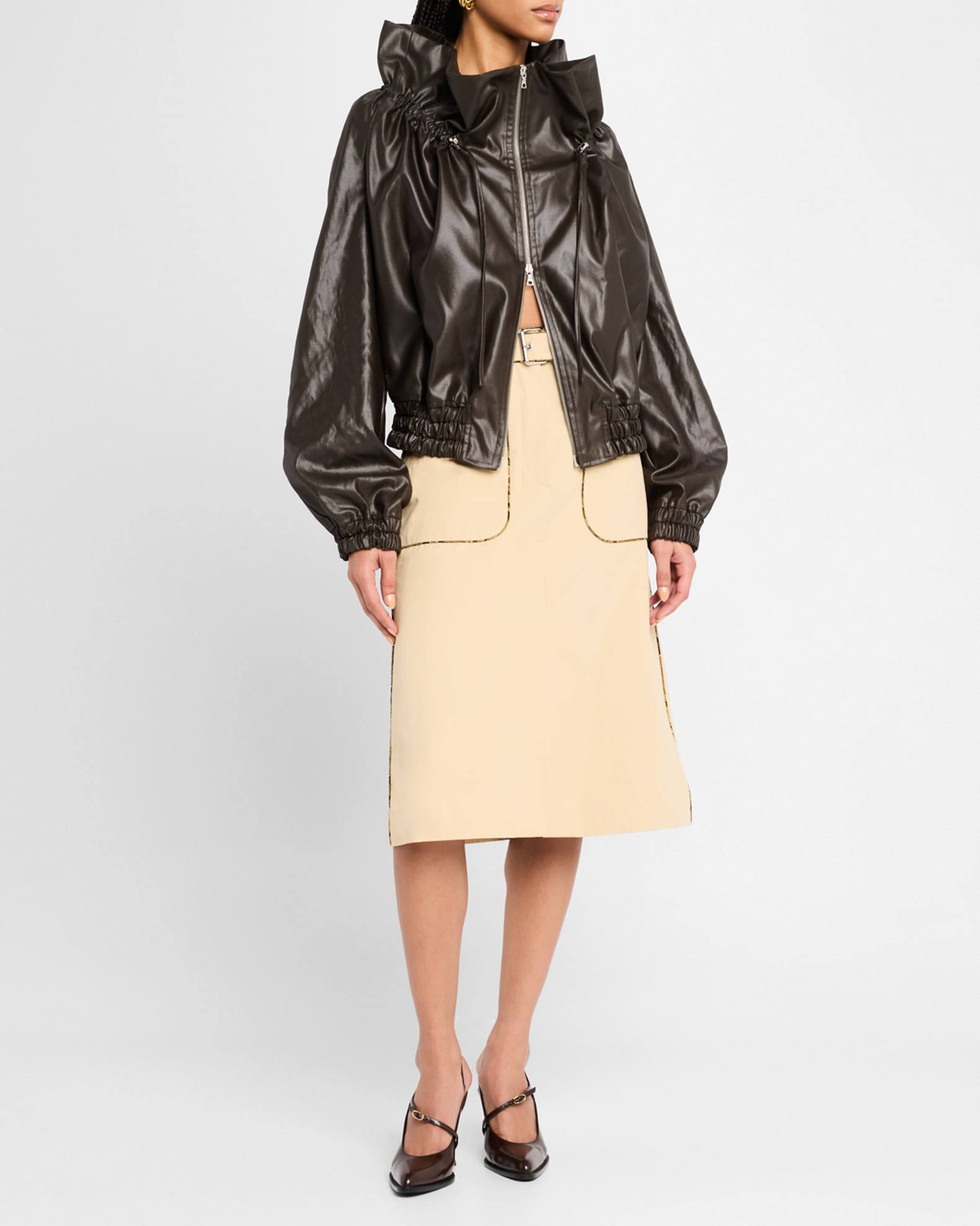スカート DRIES VAN NOTEN WOOL SKIRT WITH BELT DRIES VAN NOTEN Wool-blend midi skirt | NET-A-PORTER