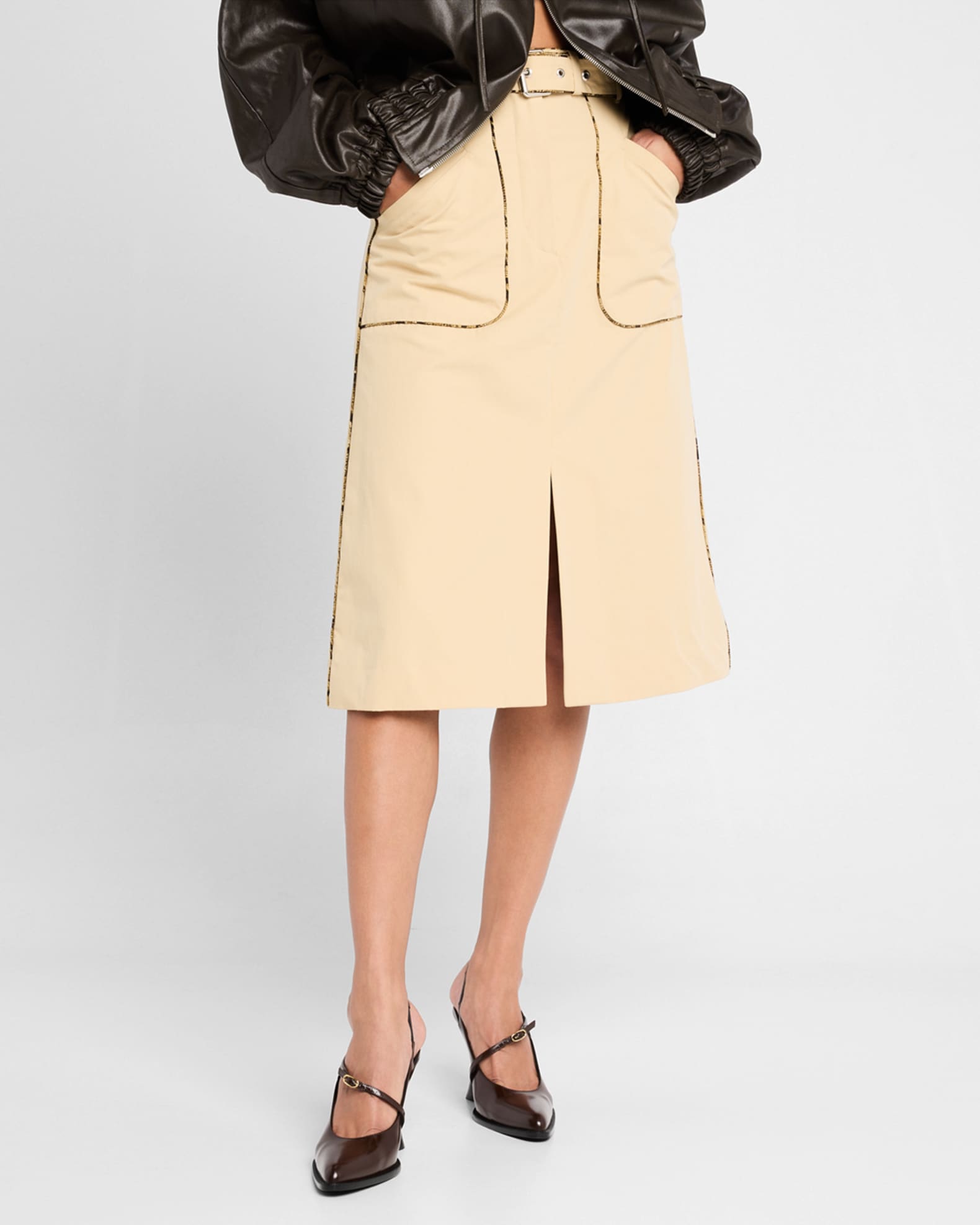 VIP【関税送料無料】希少 Dries Van Noten Sheraz skirt Dries Van Noten Sheraz Belted Knee Skirt | Neiman Marcus
