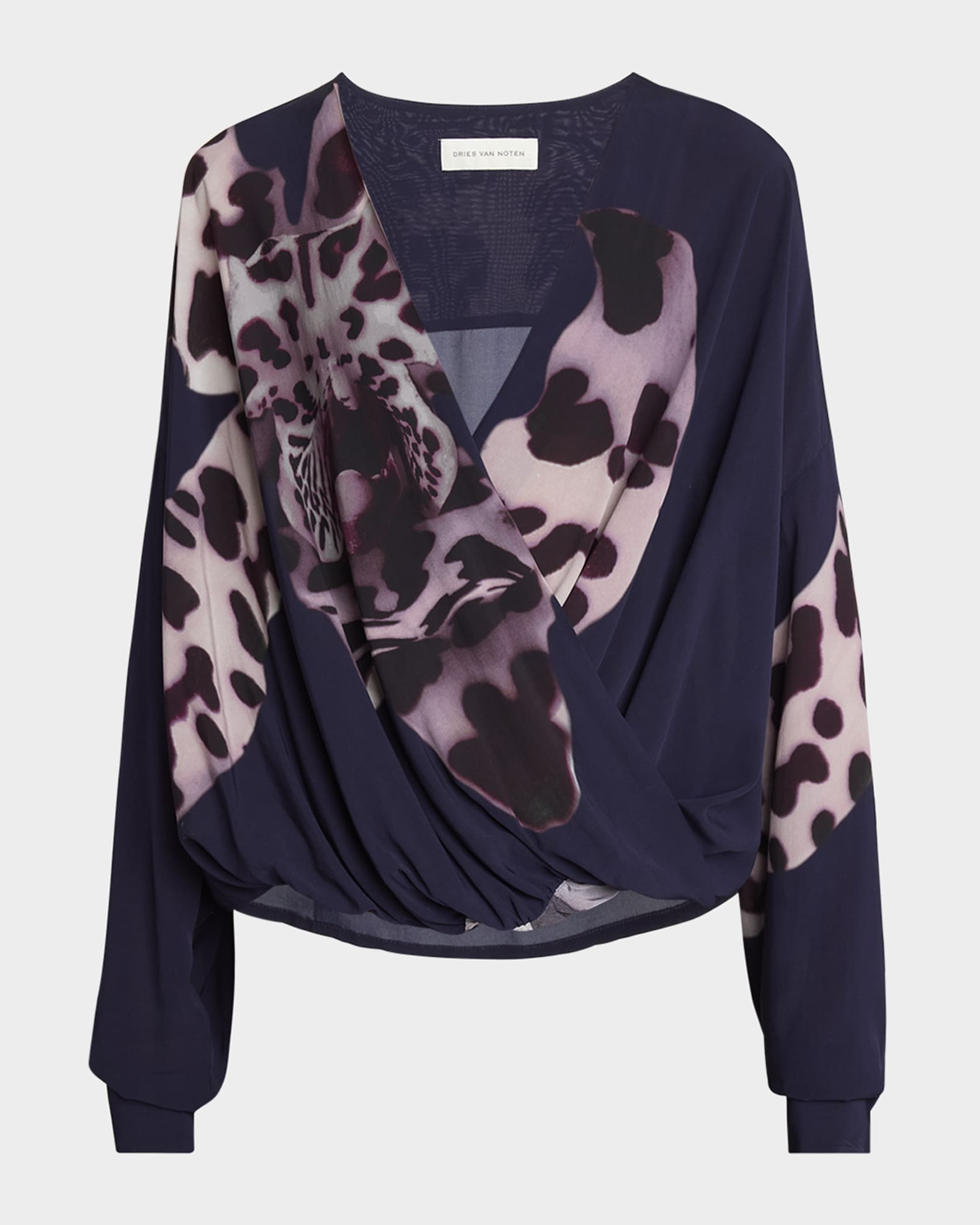 Camiel Draped Flower Print Blouse 0