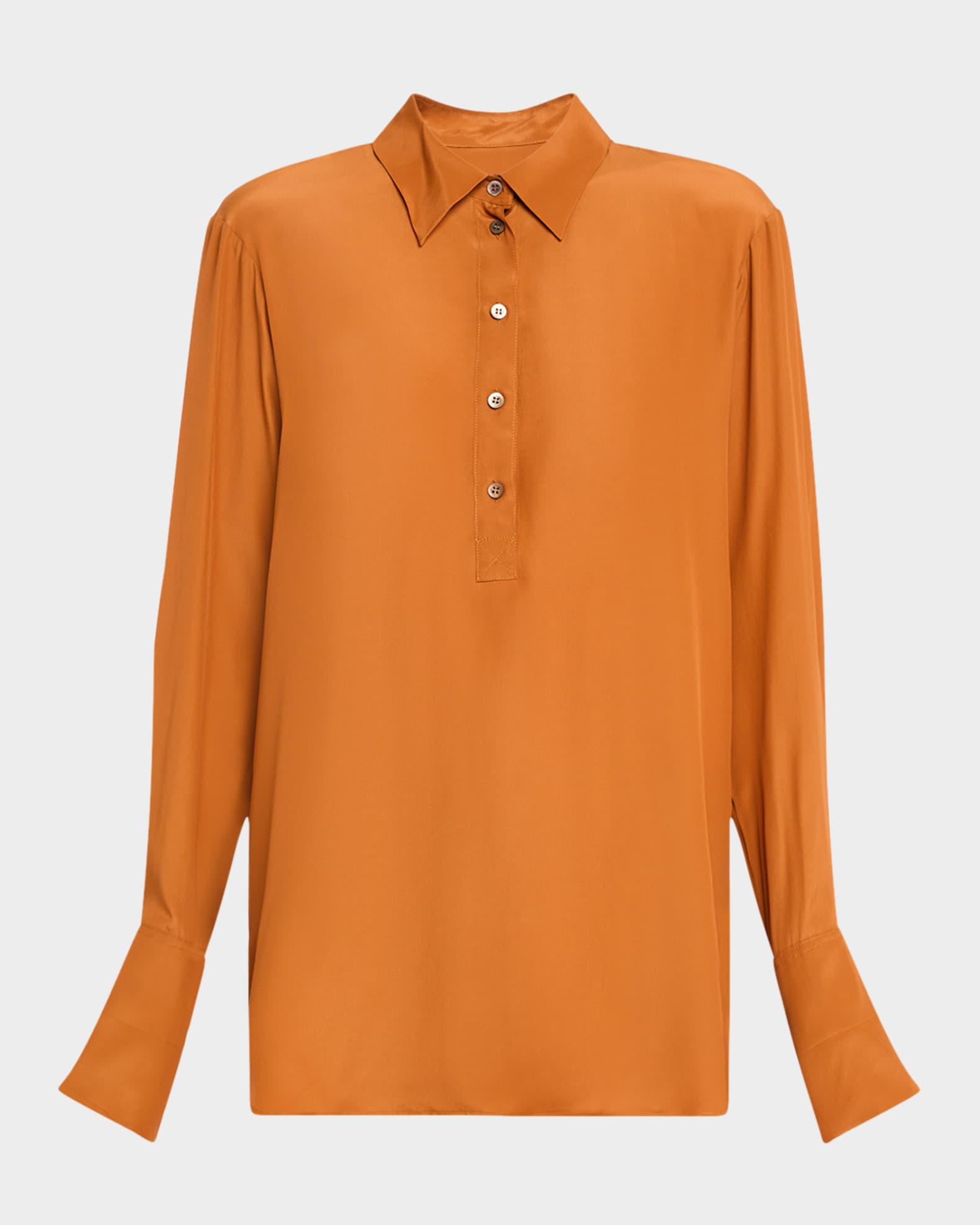 Corsala Button Down Silk-Blend Shirt 0