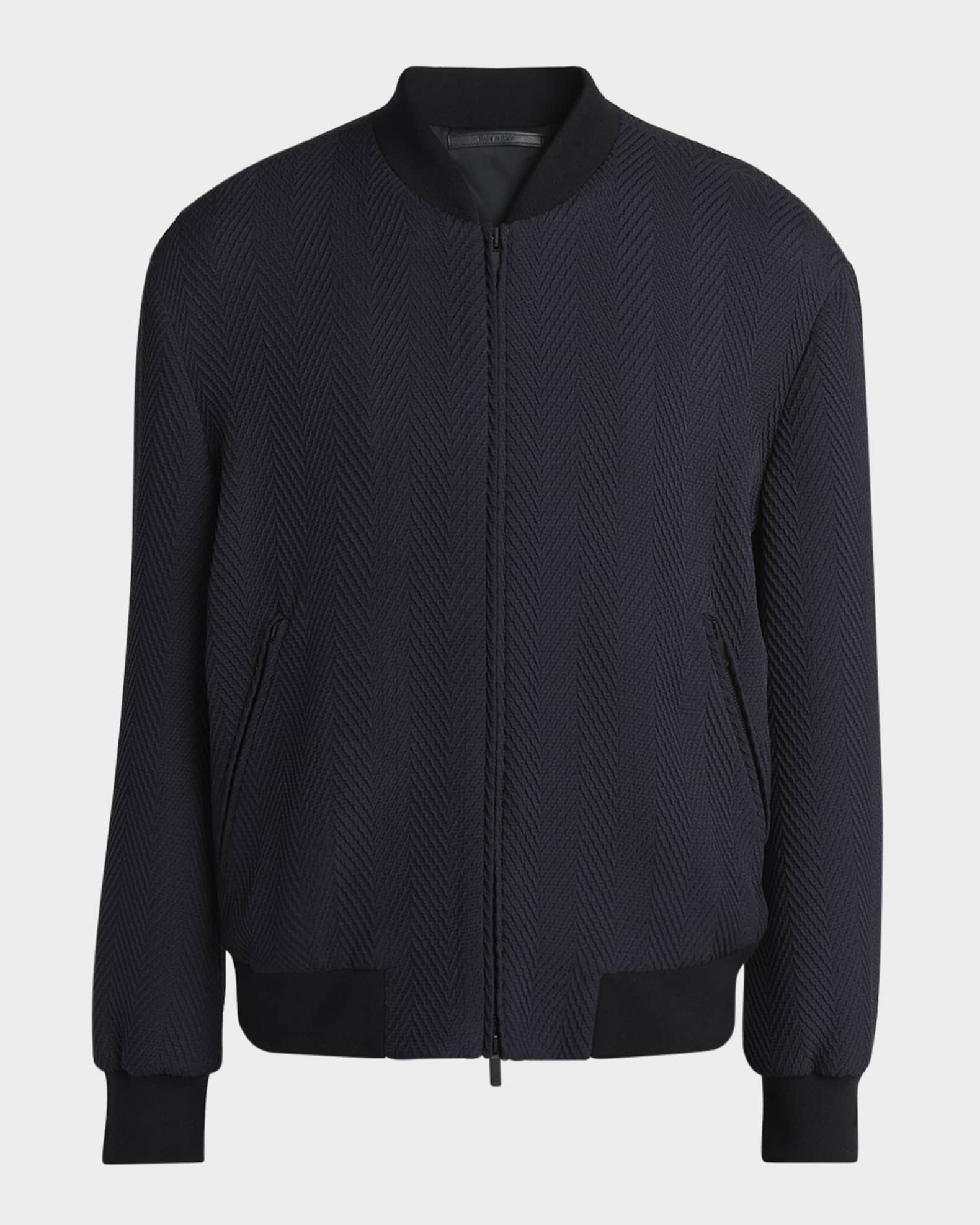 Giorgio Armani Men's Raised Chevron Bomber Jacket | Neiman