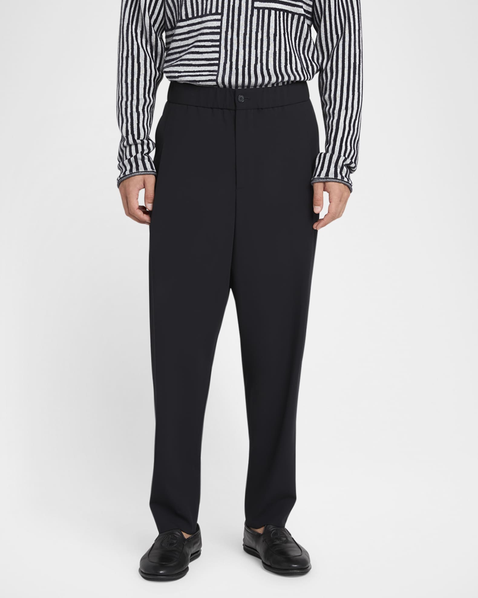 Men's Wool Crepe Trousers 1