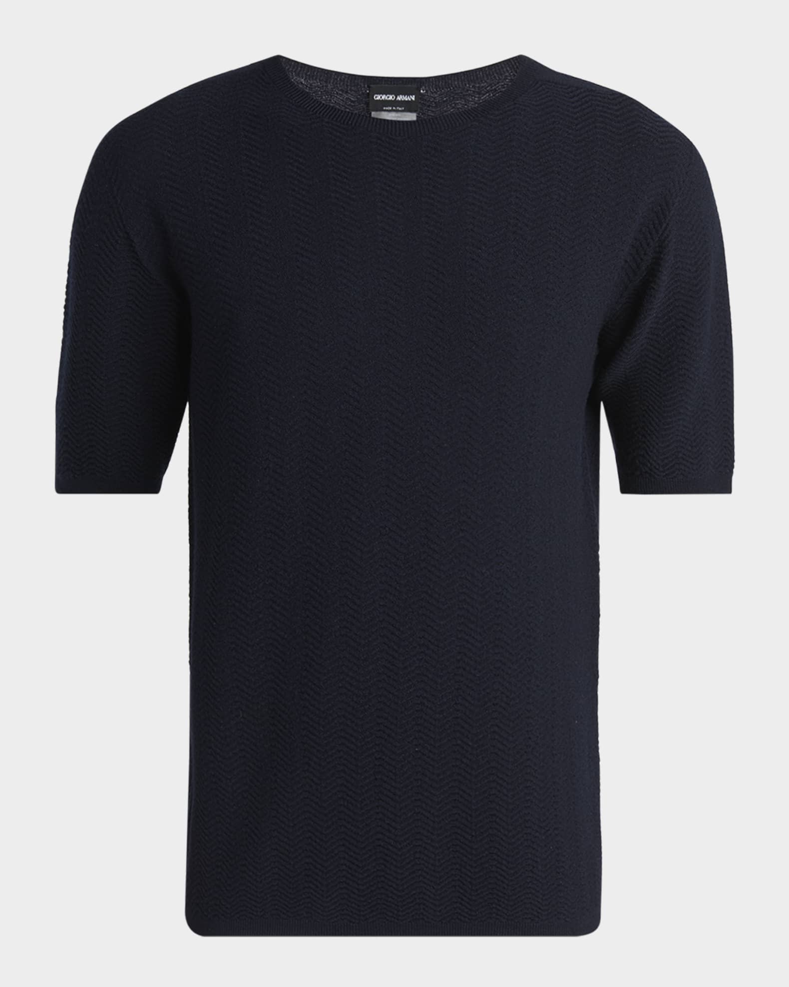 Men's Chevron Short-Sleeve Crewneck Sweater 0