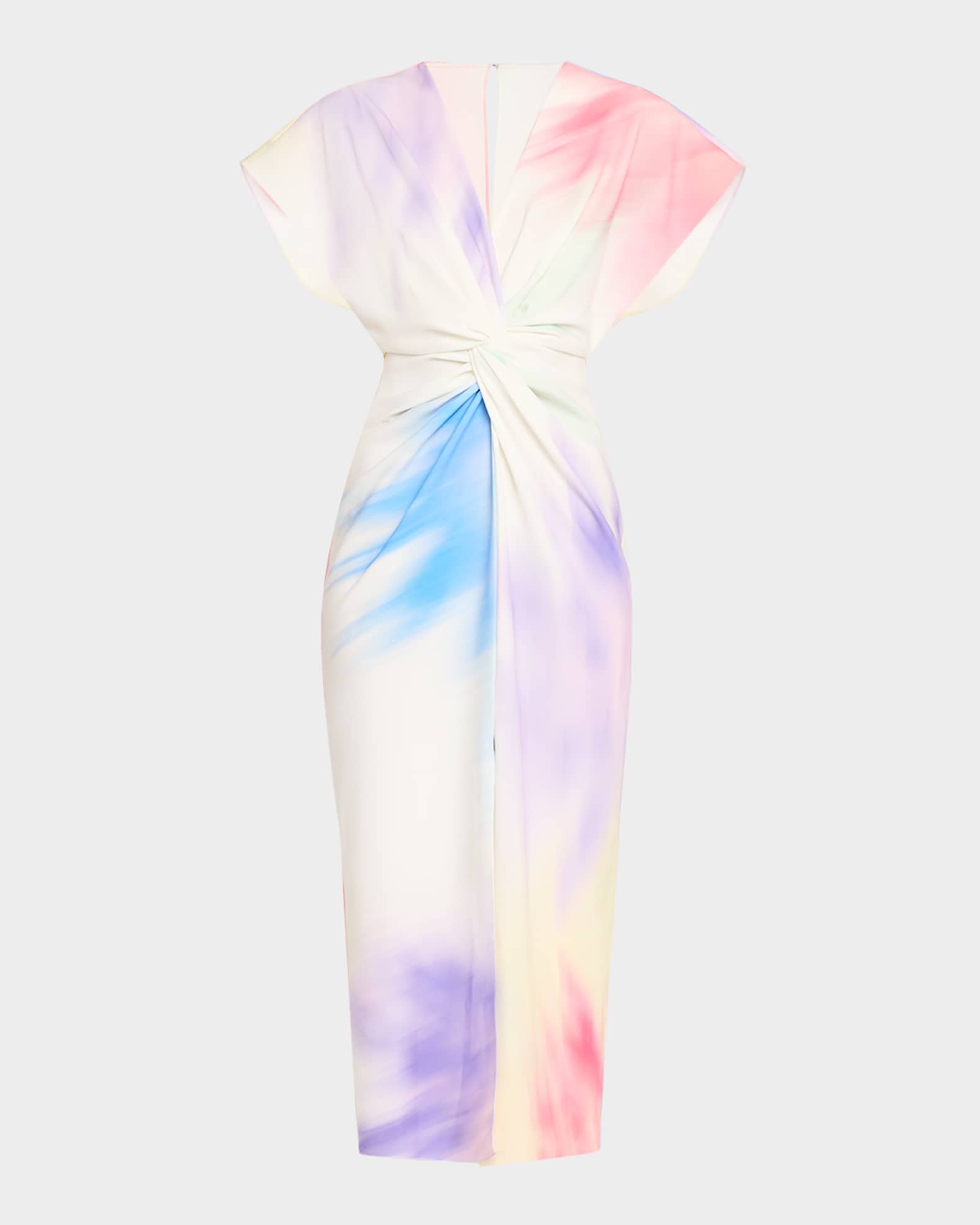 Jackie Twisted Short-Sleeve Midi Dress 0