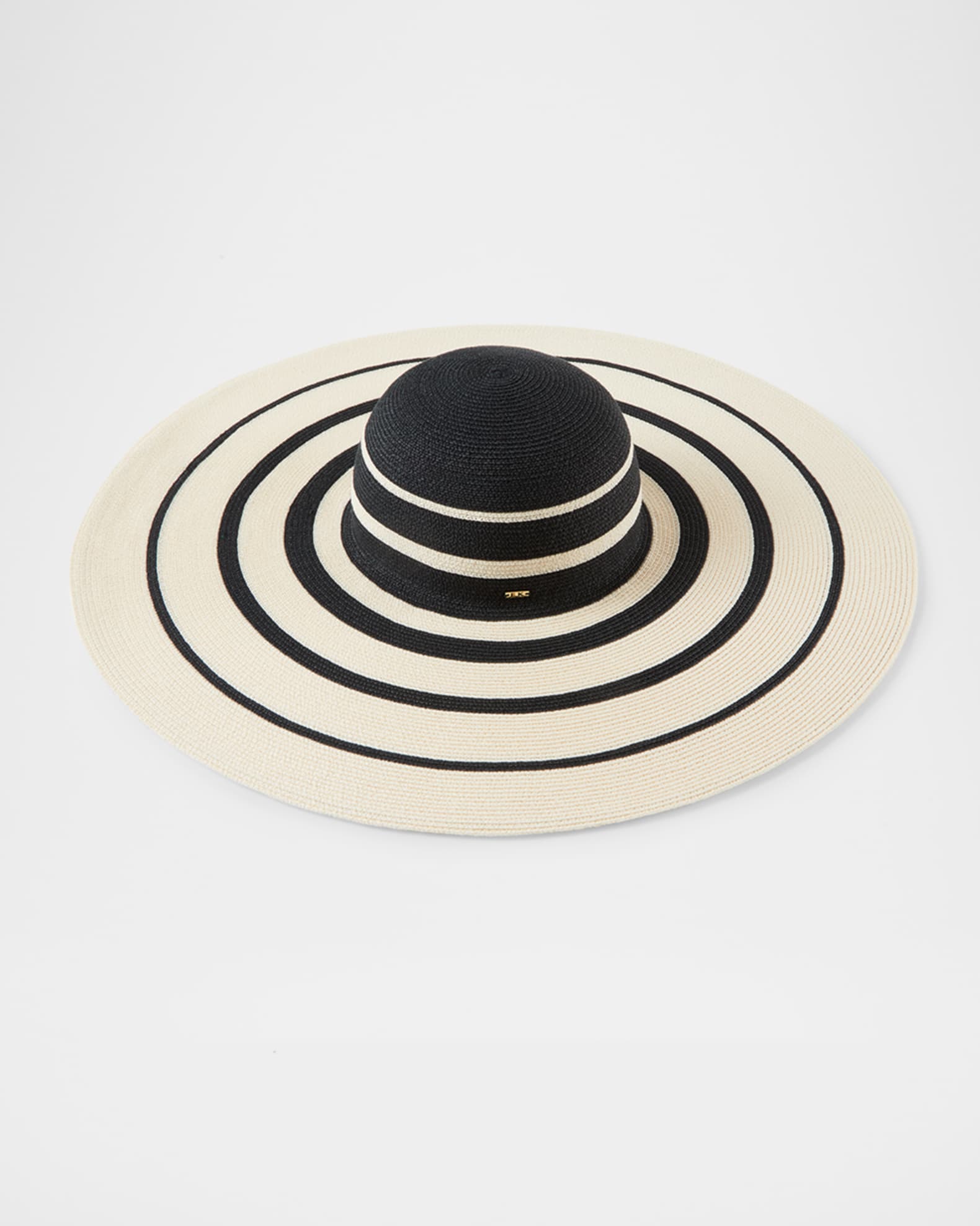 Sunny Striped Straw Large Brim Hat 1