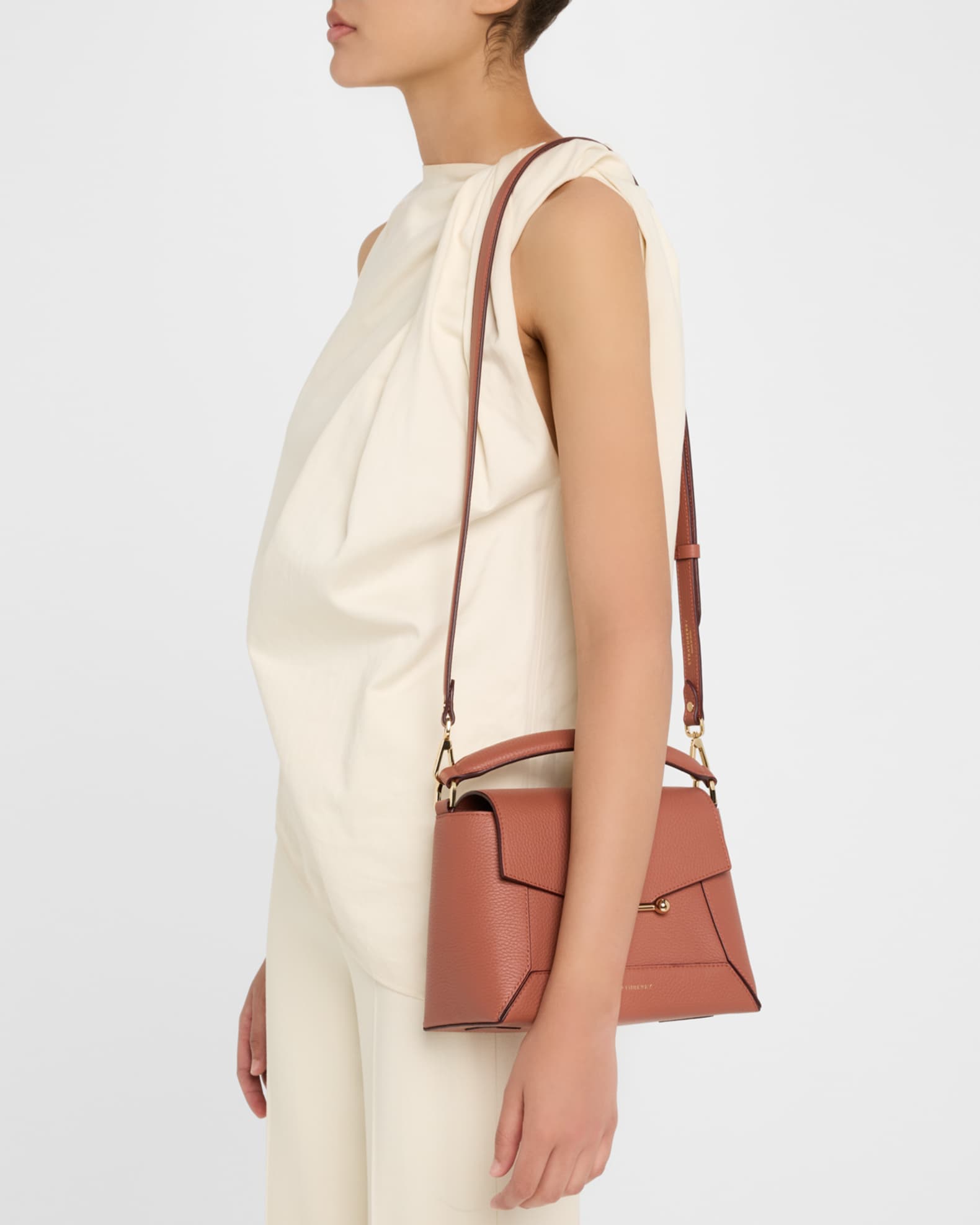 Mosaic Grain Leather Bucket Bag 1