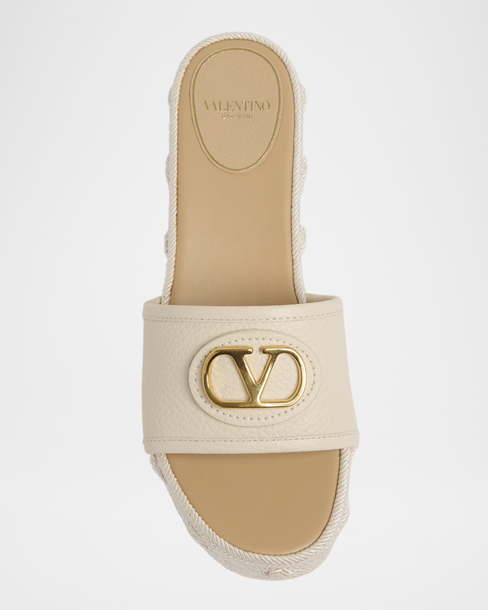 サンダル VALENTINO GARAVANI Caramel Leather Vlogo Espadrilles Valentino Garavani Caramel Leather Vlogo Espadrilles