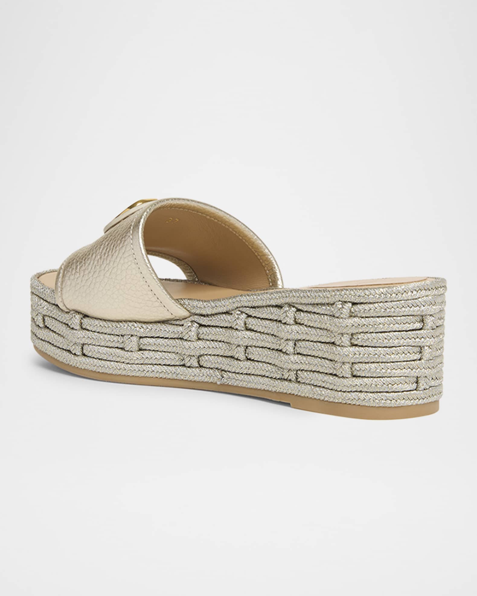 VLogo Metallic Medallion Platform Espadrilles