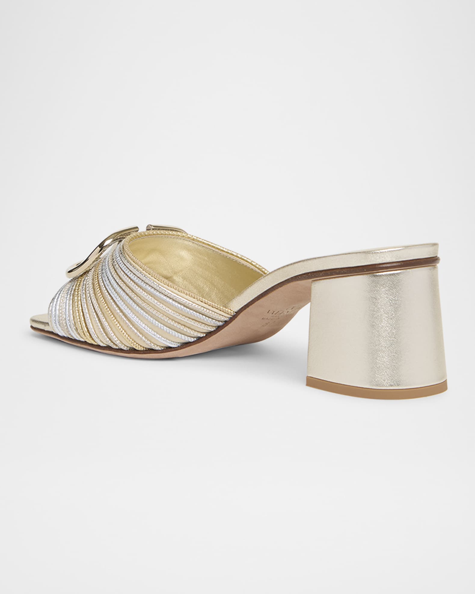 VLogo Metallic Medallion Slide Sandals