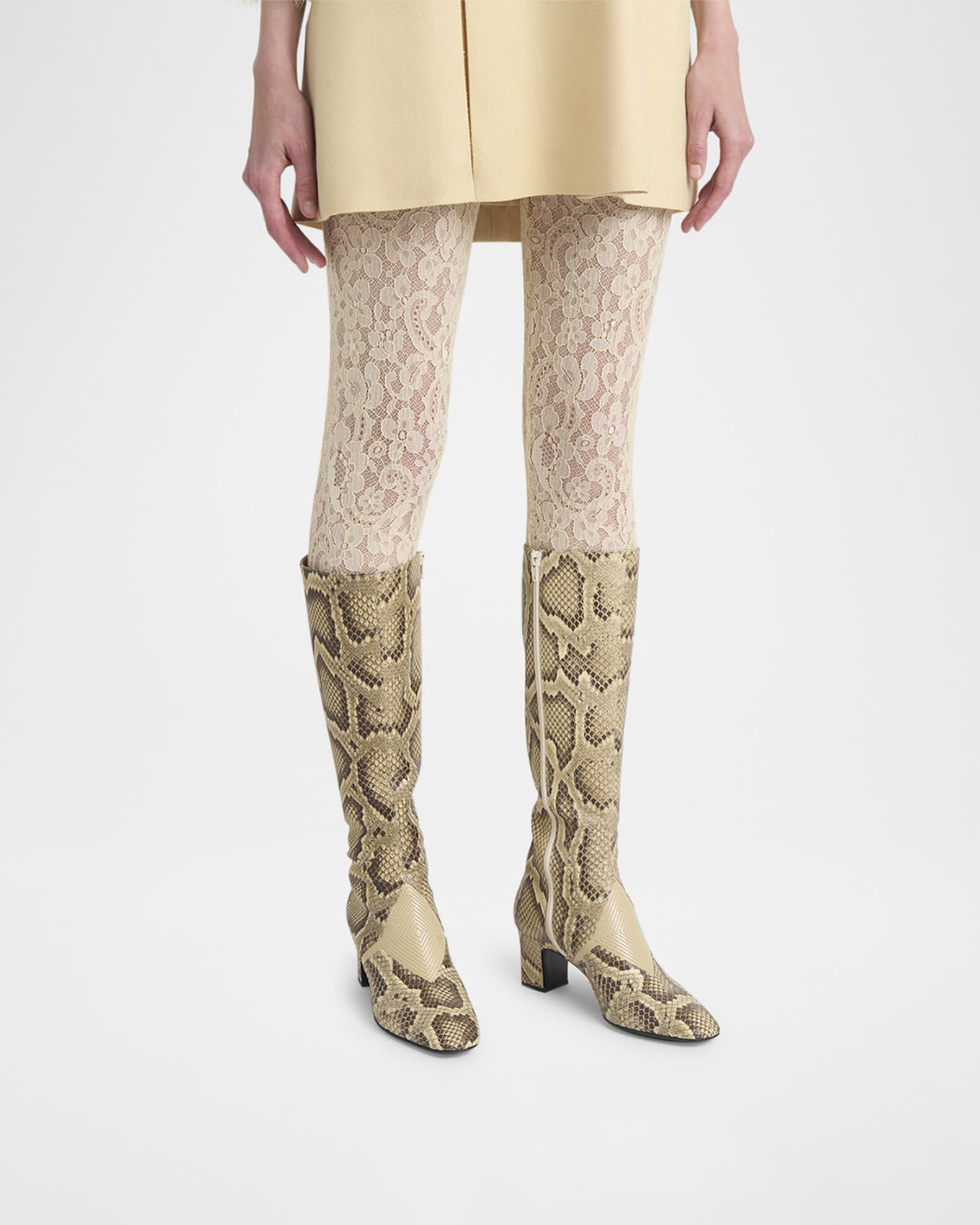 Equivoque Tall Snake-Embossed Boots 1