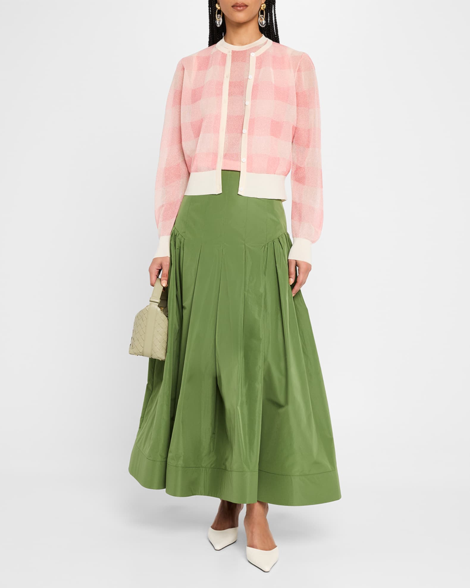 Drop-Waist Pleated Full Ankle Skirt 1