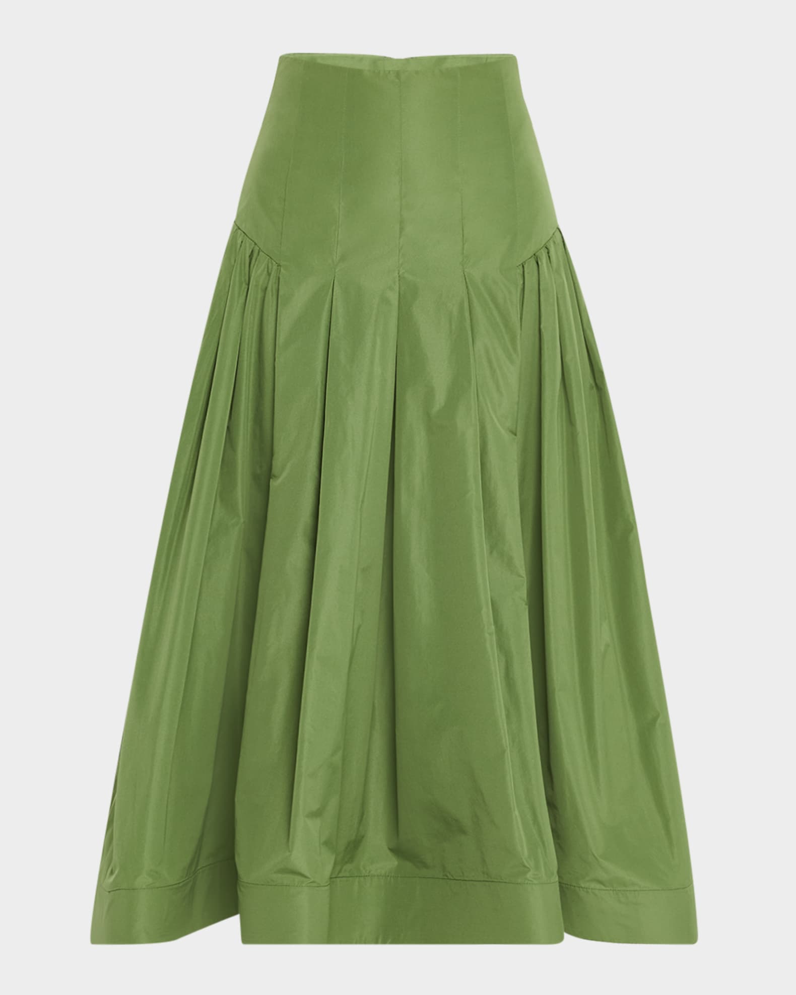 Drop-Waist Pleated Full Ankle Skirt 0