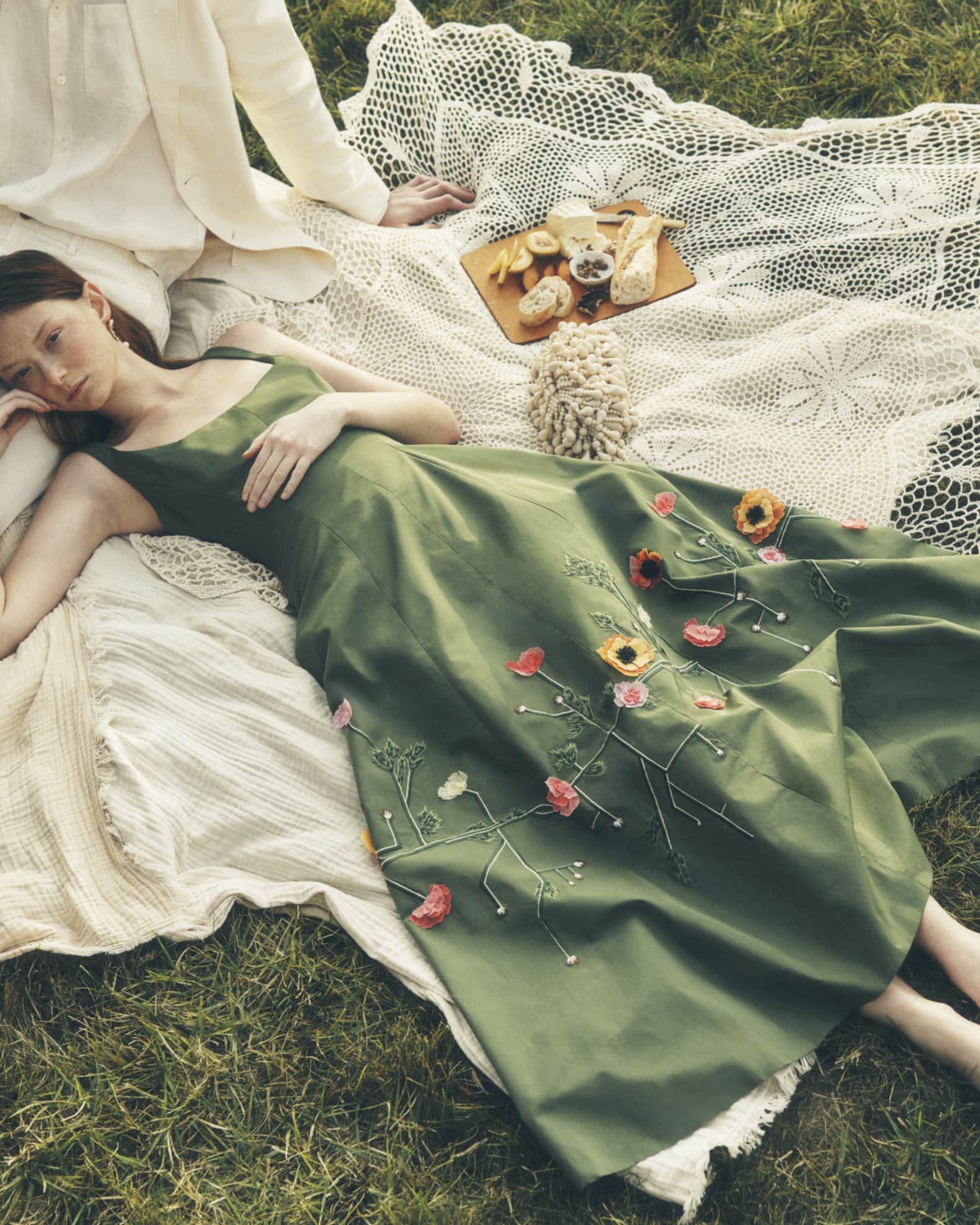 Floral Embroidered Sleeveless Midi Dress