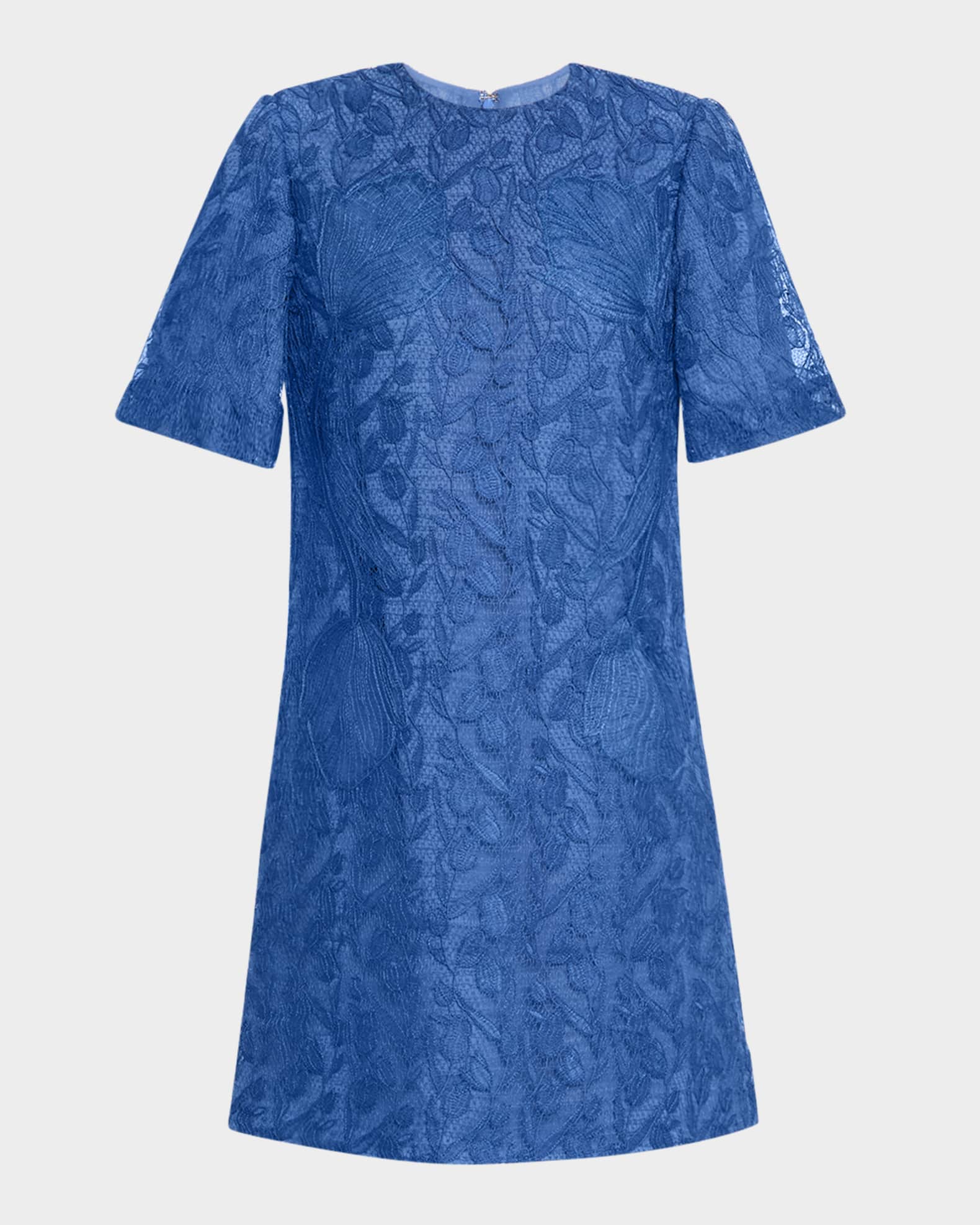 Rachel Tulip Lace Short-Sleeve Mini Tunic Dress 0