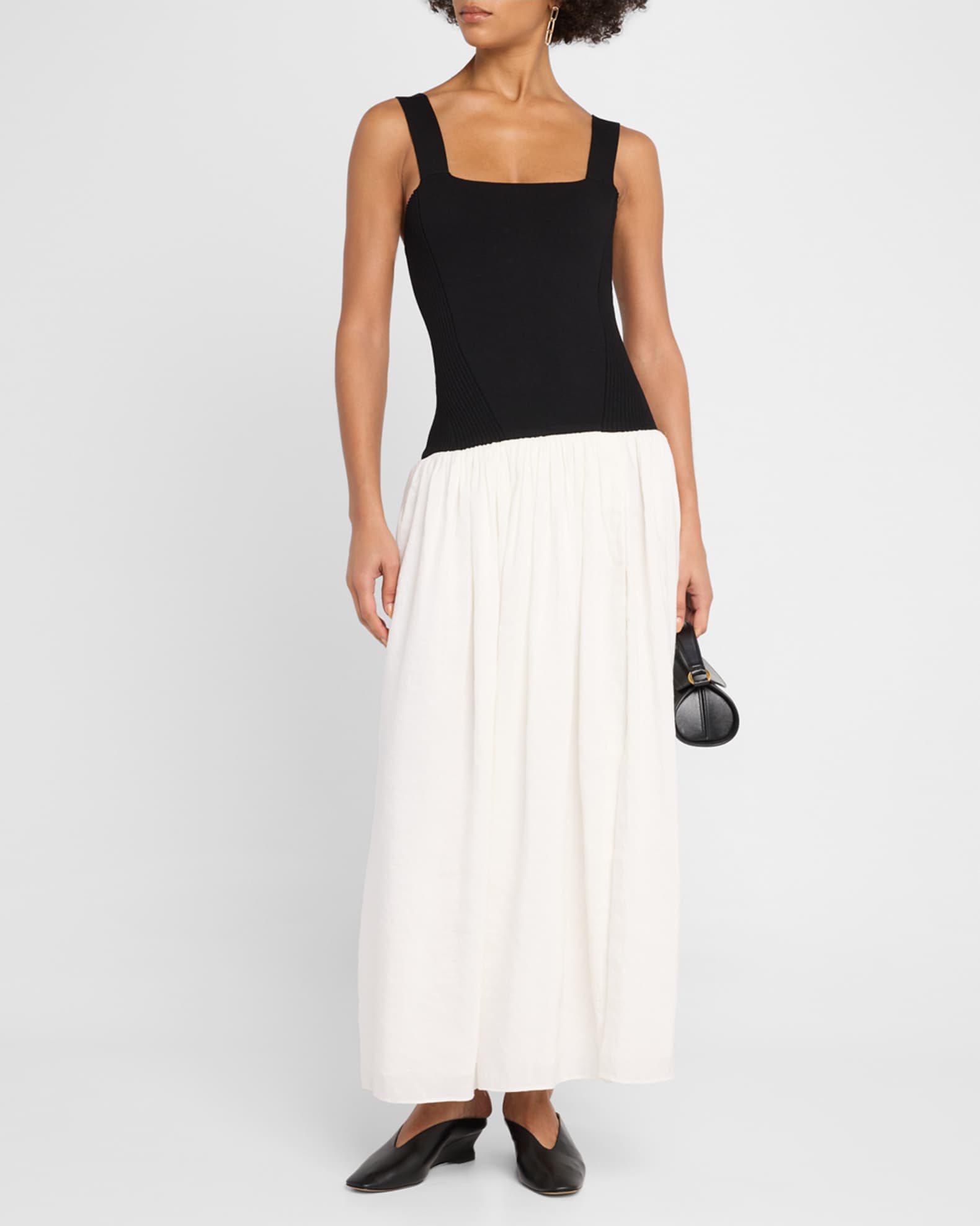 halter white dress Plunging V Neck Halter Gown - Cream main image 1