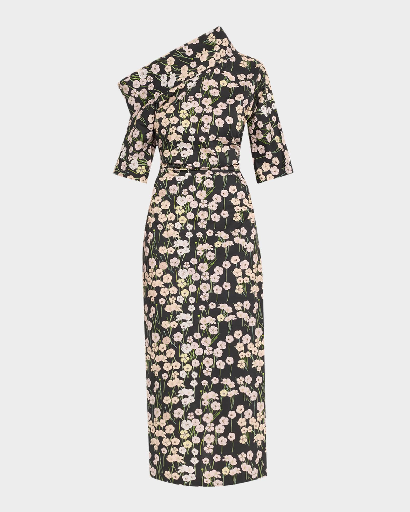 Bowie Printed Off-The-Shoulder Bow Dress 0